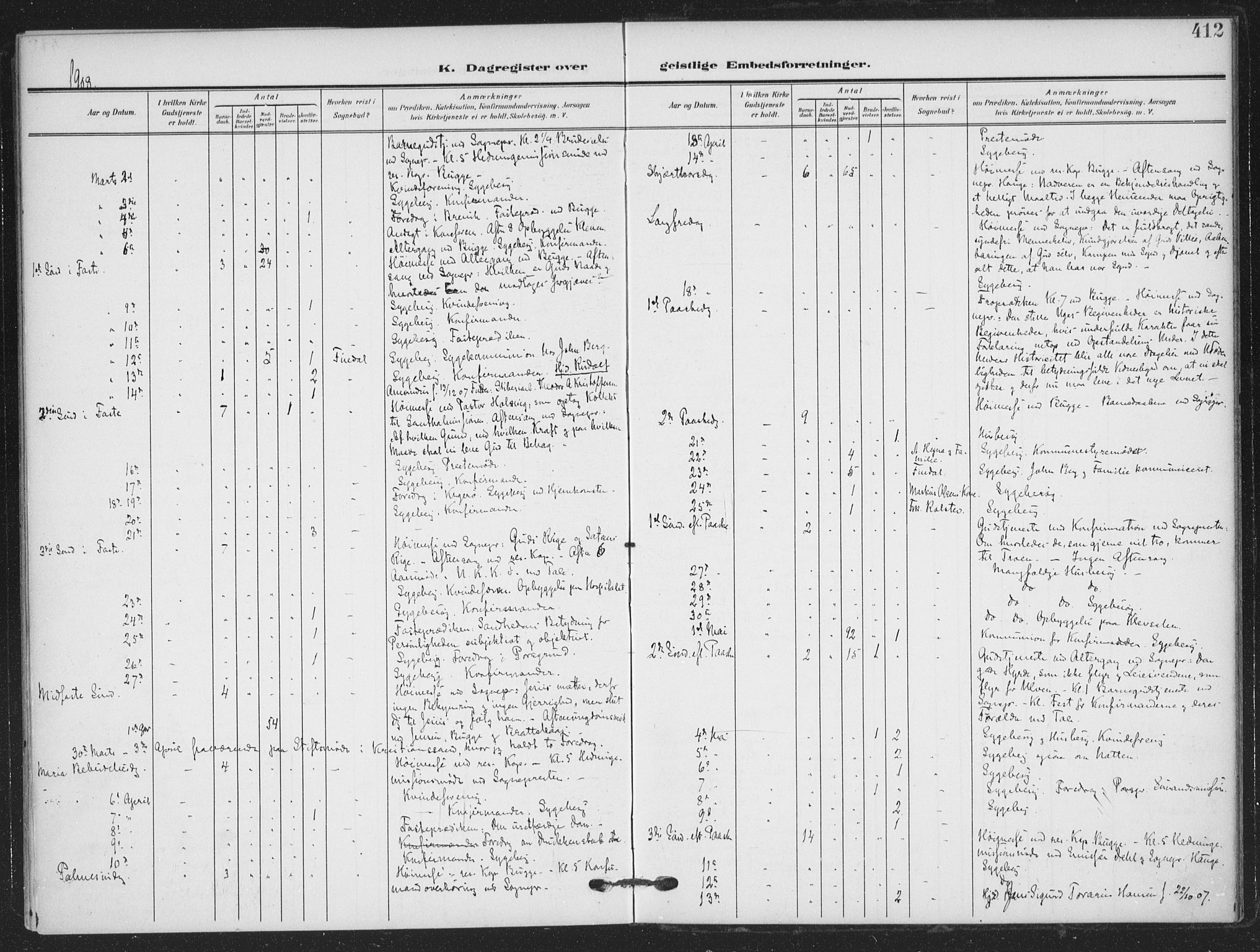 Skien kirkebøker, SAKO/A-302/F/Fa/L0012: Parish register (official) no. 12, 1908-1914, p. 412