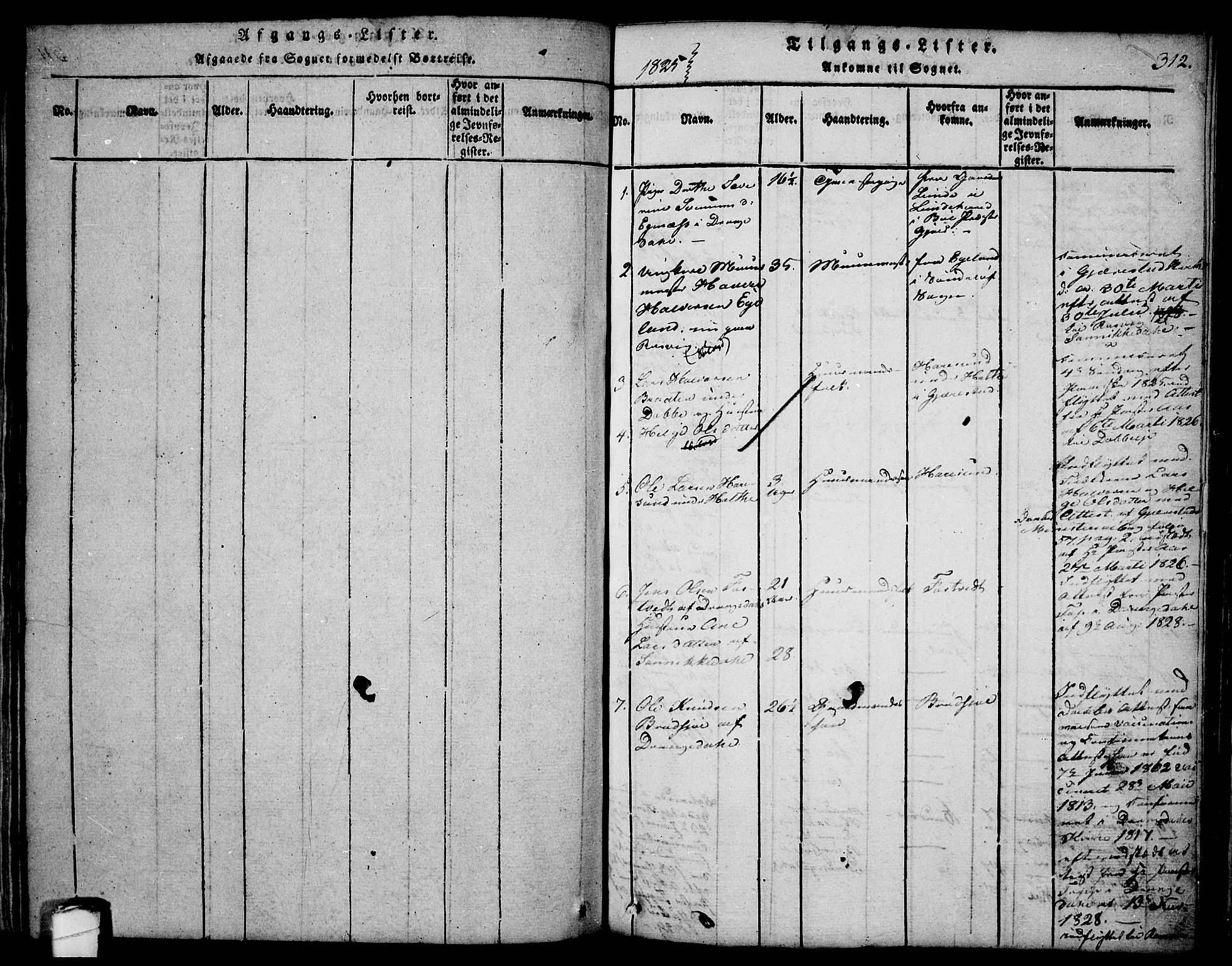 Sannidal kirkebøker, AV/SAKO-A-296/F/Fa/L0004: Parish register (official) no. 4, 1814-1829, p. 312