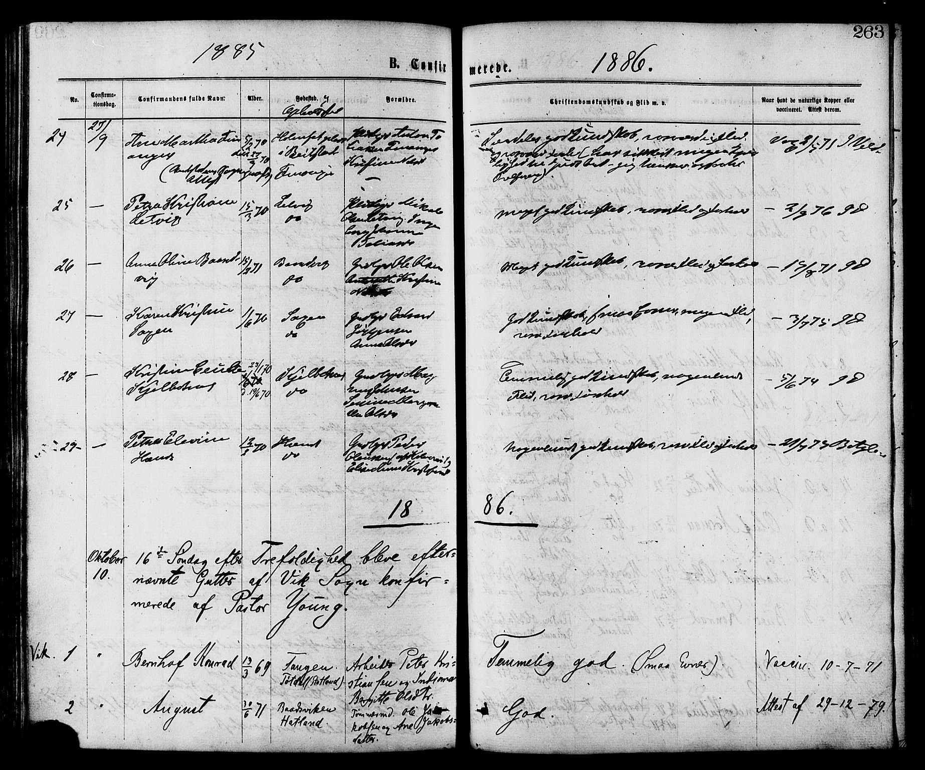 Ministerialprotokoller, klokkerbøker og fødselsregistre - Nord-Trøndelag, SAT/A-1458/773/L0616: Parish register (official) no. 773A07, 1870-1887, p. 263