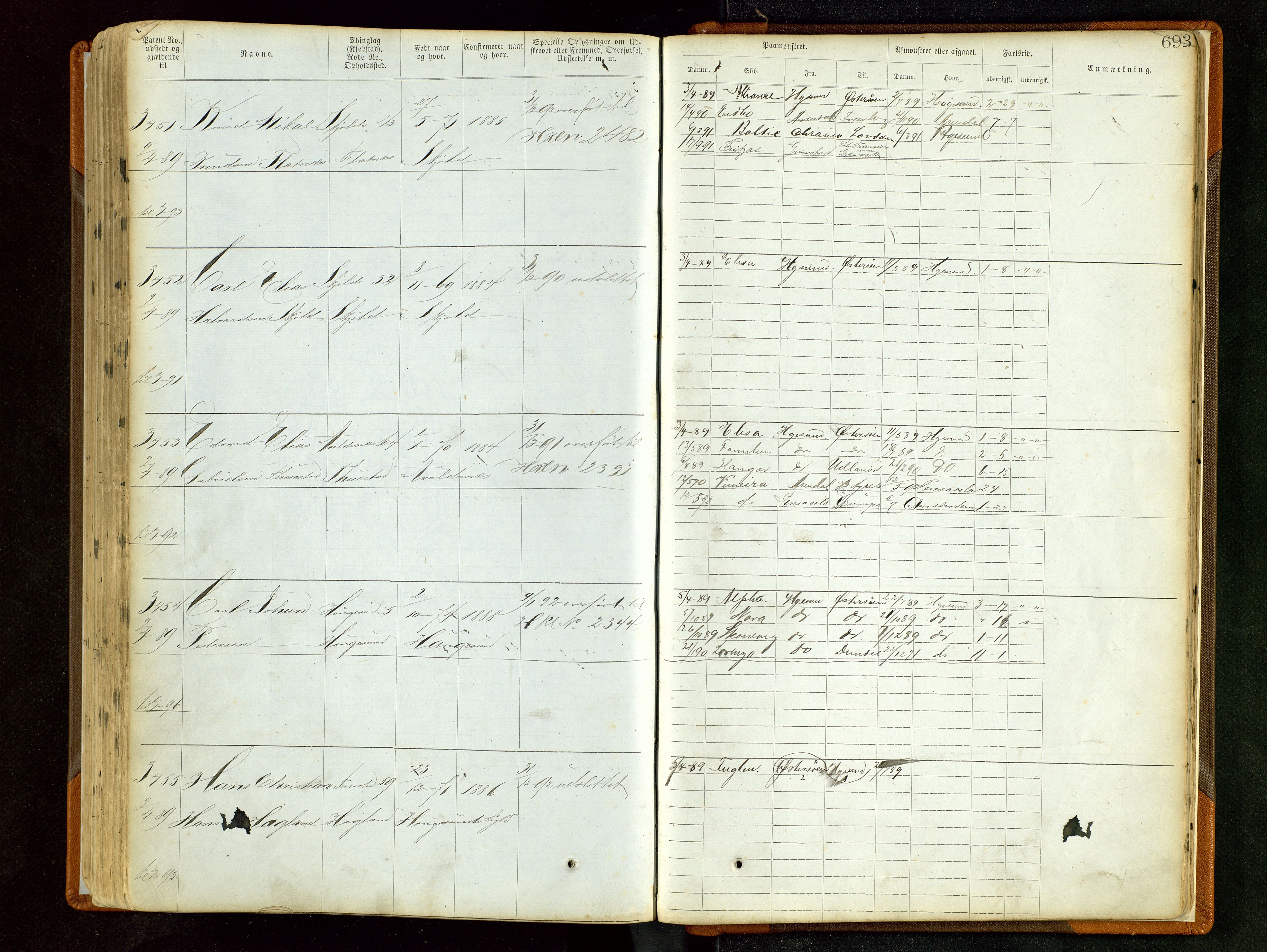 Haugesund sjømannskontor, AV/SAST-A-102007/F/Ff/L0003: Sjøfartsrulle Haugesund krets nr. 1 - 3590, 1868-1948, p. 692