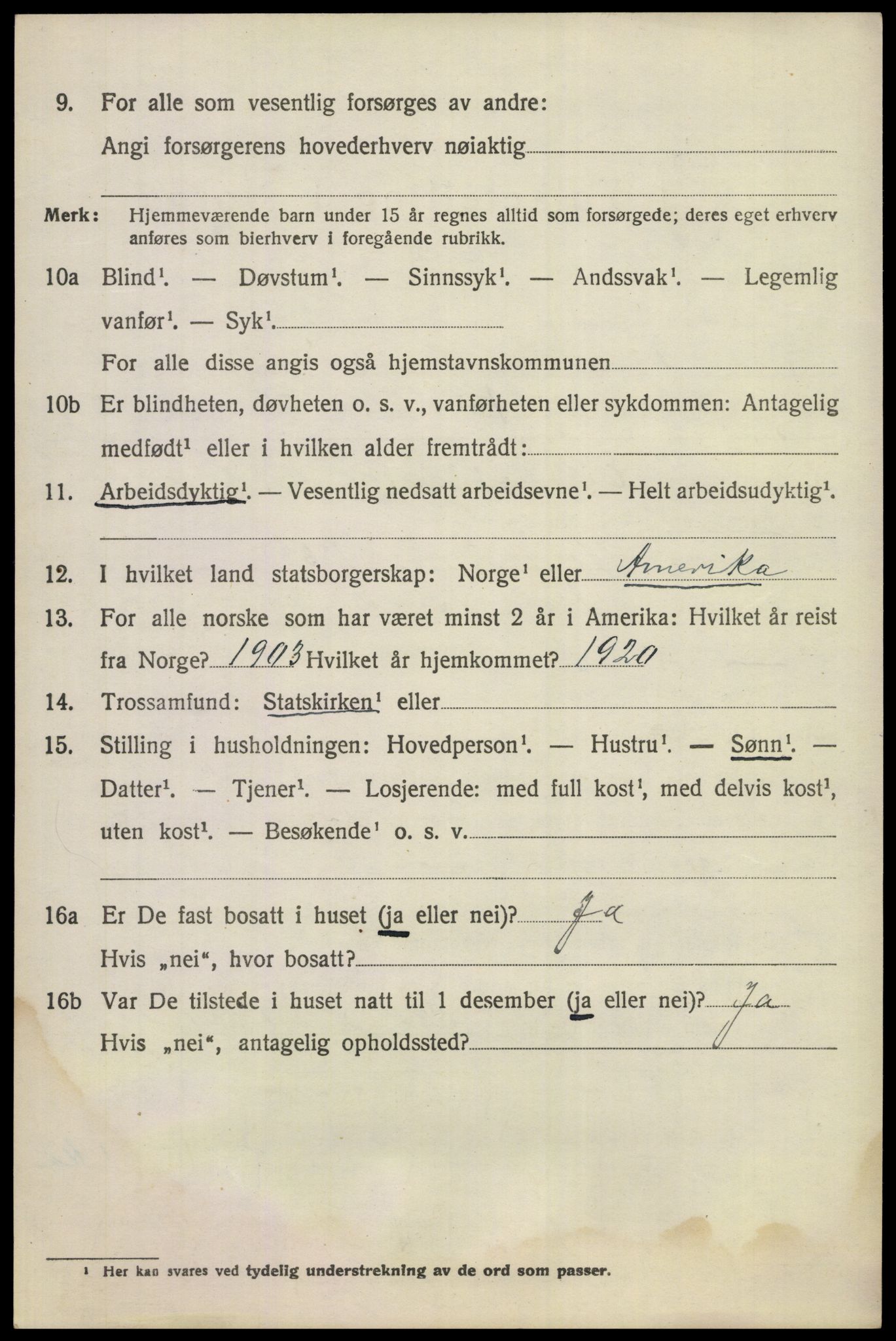 SAKO, 1920 census for Flå, 1920, p. 2626