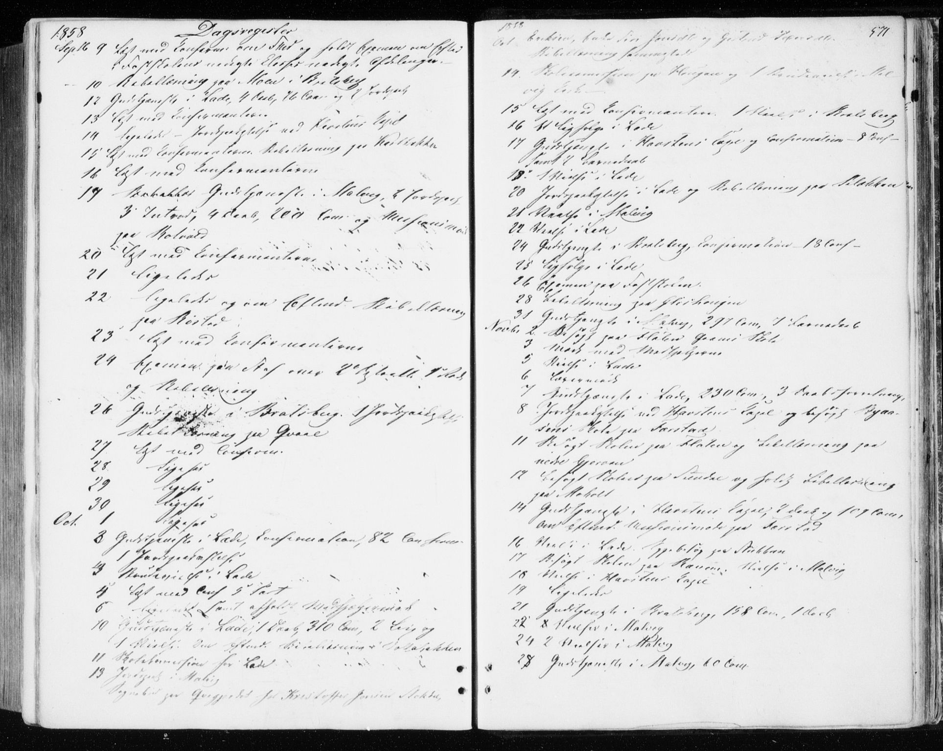 Ministerialprotokoller, klokkerbøker og fødselsregistre - Sør-Trøndelag, SAT/A-1456/606/L0292: Parish register (official) no. 606A07, 1856-1865, p. 571