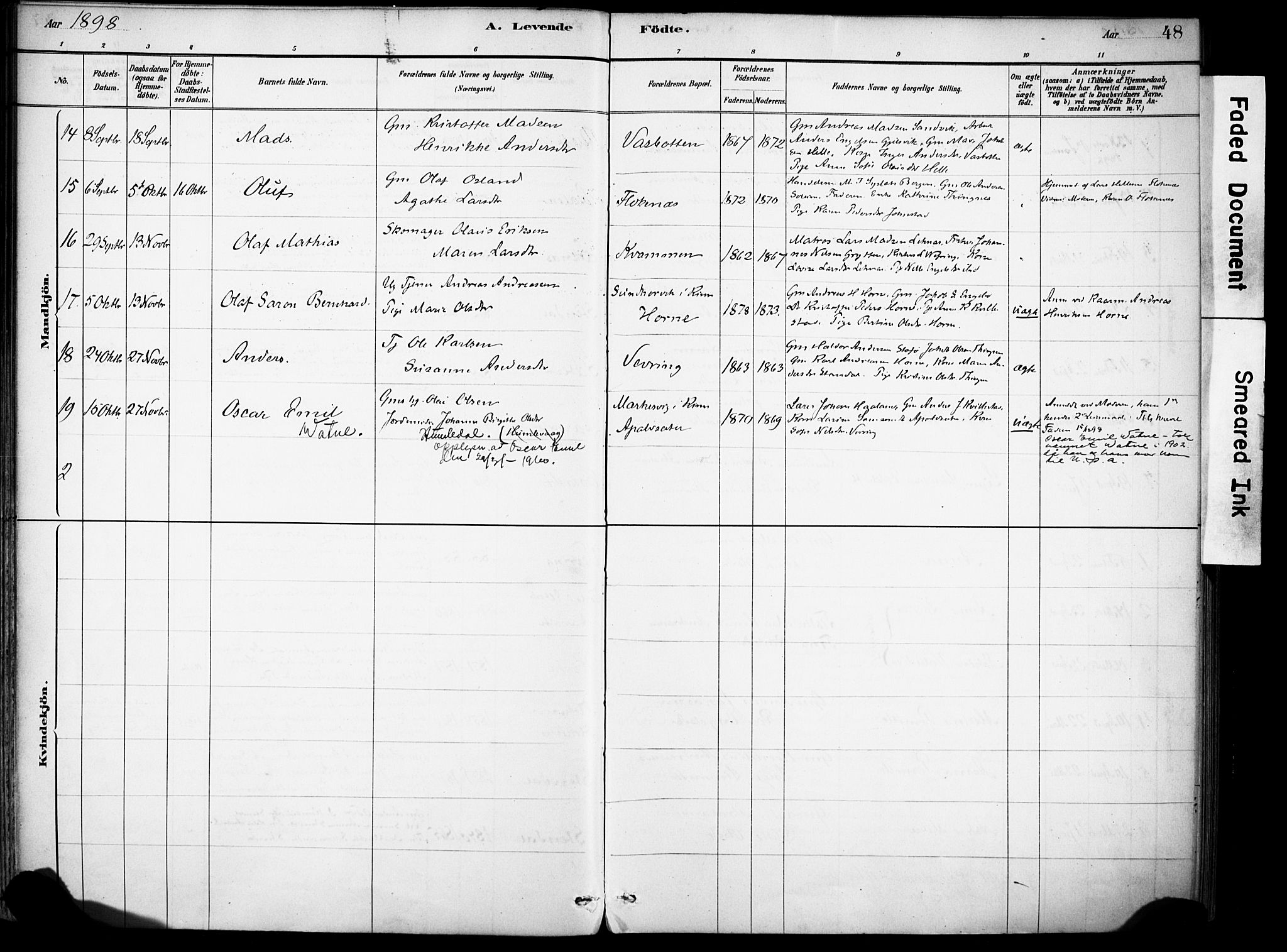 Førde sokneprestembete, AV/SAB-A-79901/H/Haa/Haae/L0001: Parish register (official) no. E 1, 1881-1911, p. 48