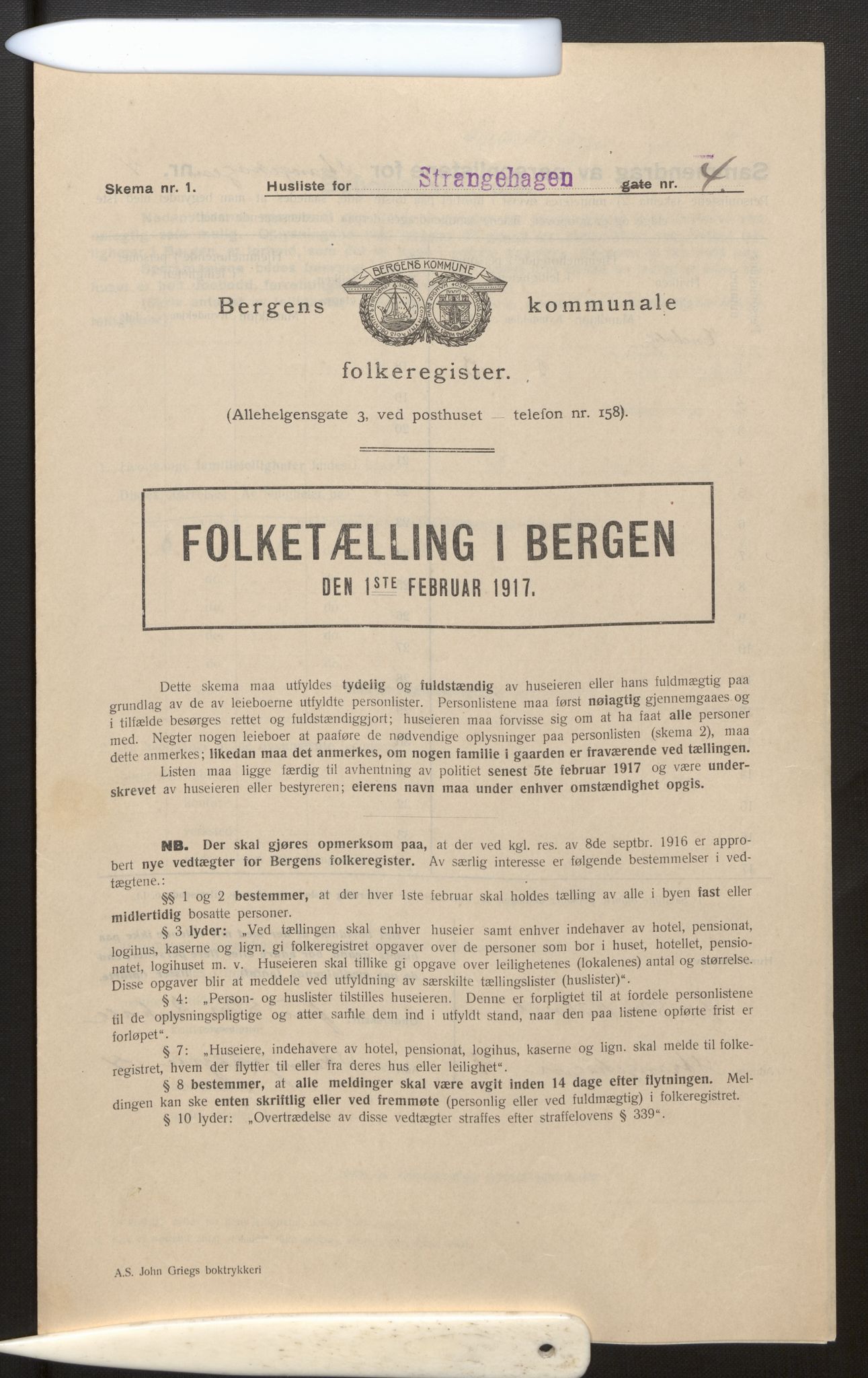 SAB, Municipal Census 1917 for Bergen, 1917, p. 38409