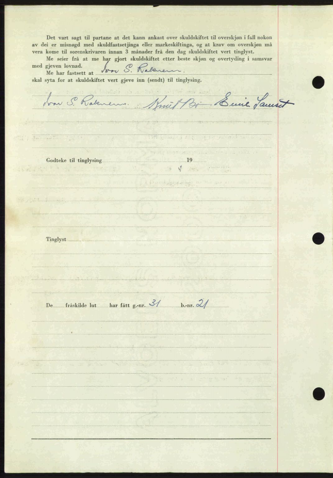 Romsdal sorenskriveri, AV/SAT-A-4149/1/2/2C: Mortgage book no. A30, 1949-1949, Diary no: : 1801/1949