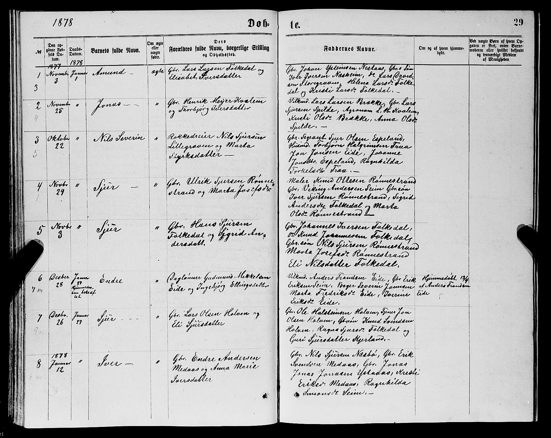 Ulvik sokneprestembete, AV/SAB-A-78801/H/Hab: Parish register (copy) no. B 2, 1869-1883, p. 29
