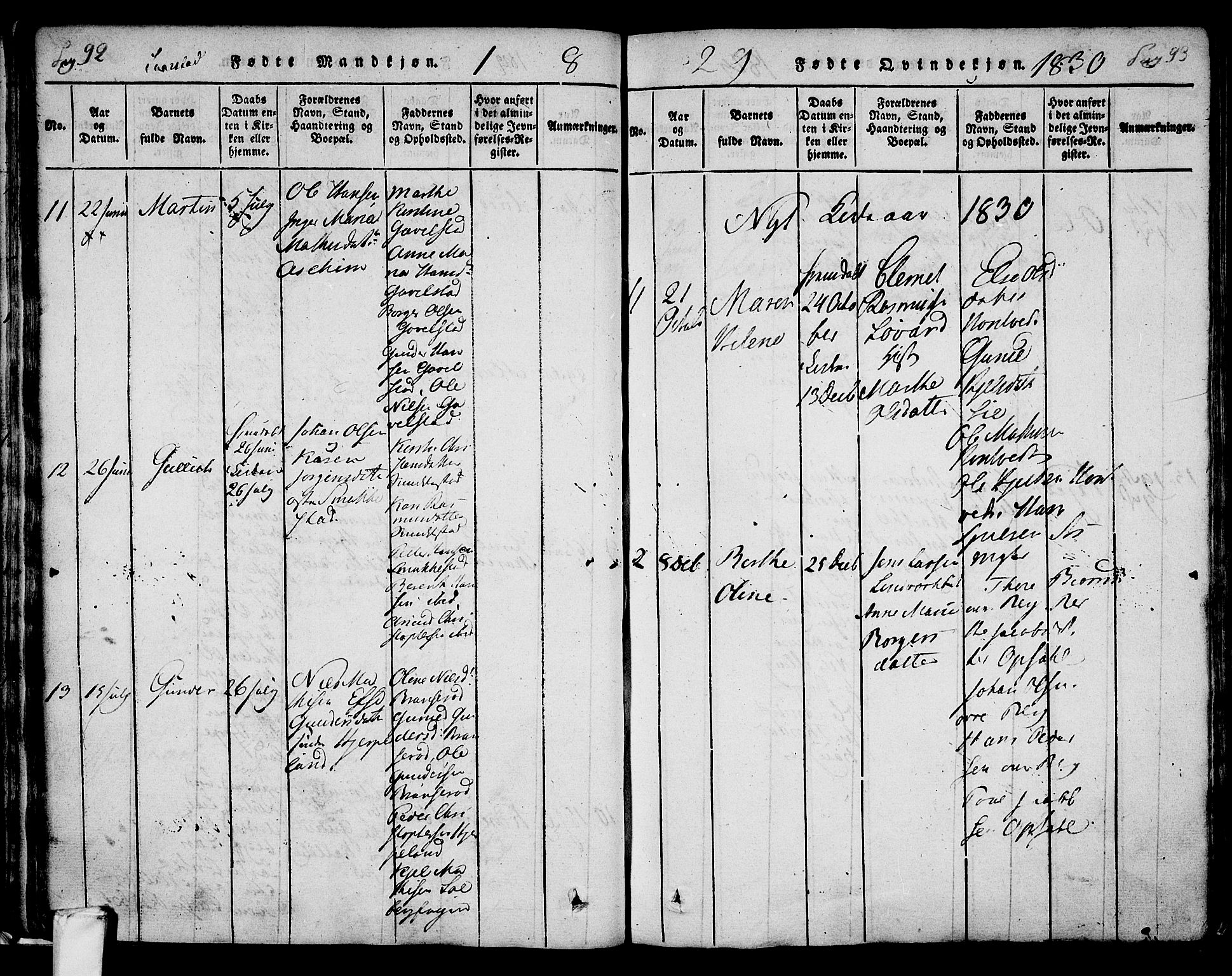 Lardal kirkebøker, AV/SAKO-A-350/F/Fa/L0005: Parish register (official) no. I 5, 1814-1835, p. 92-93