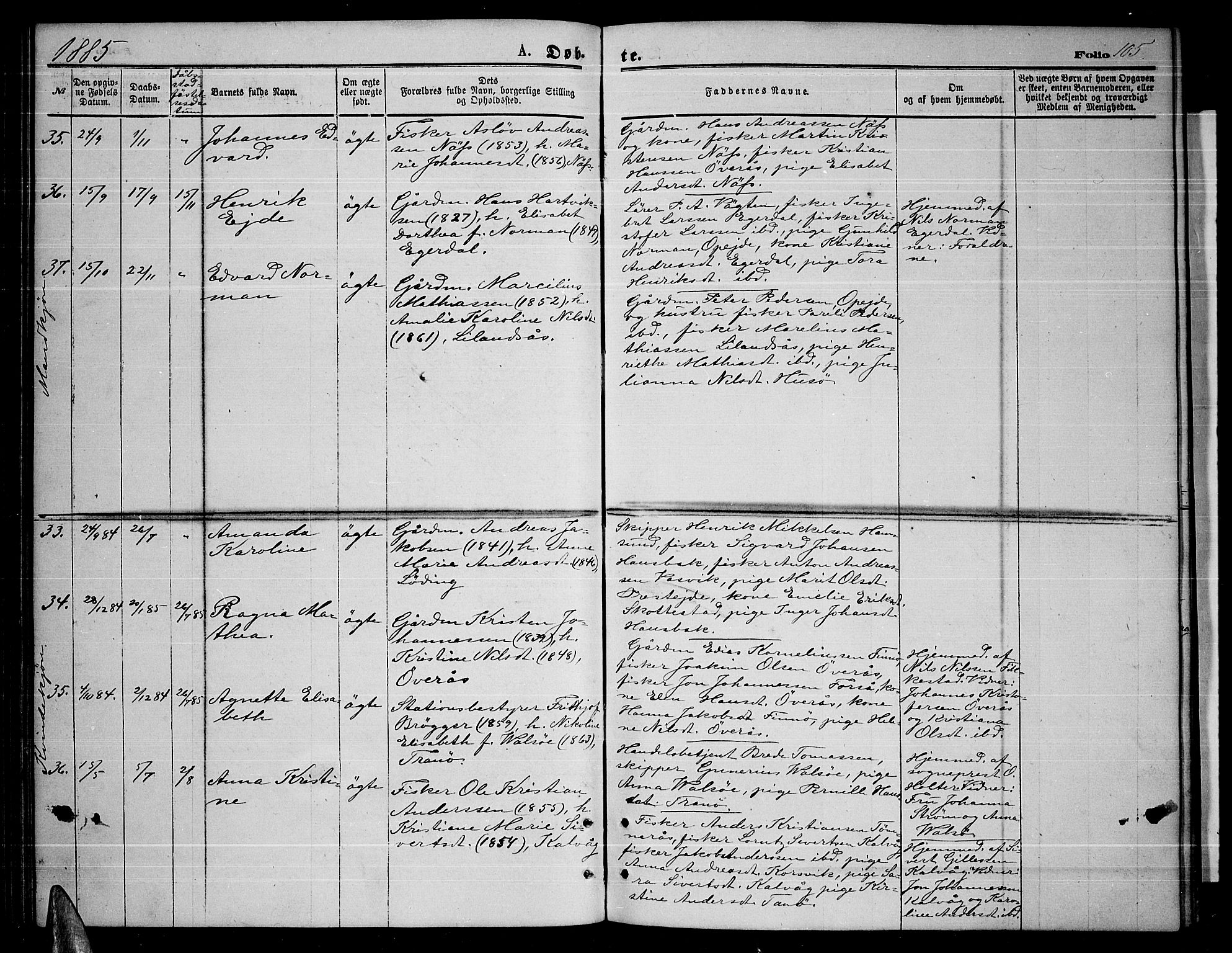 Ministerialprotokoller, klokkerbøker og fødselsregistre - Nordland, AV/SAT-A-1459/859/L0858: Parish register (copy) no. 859C04, 1873-1886, p. 105