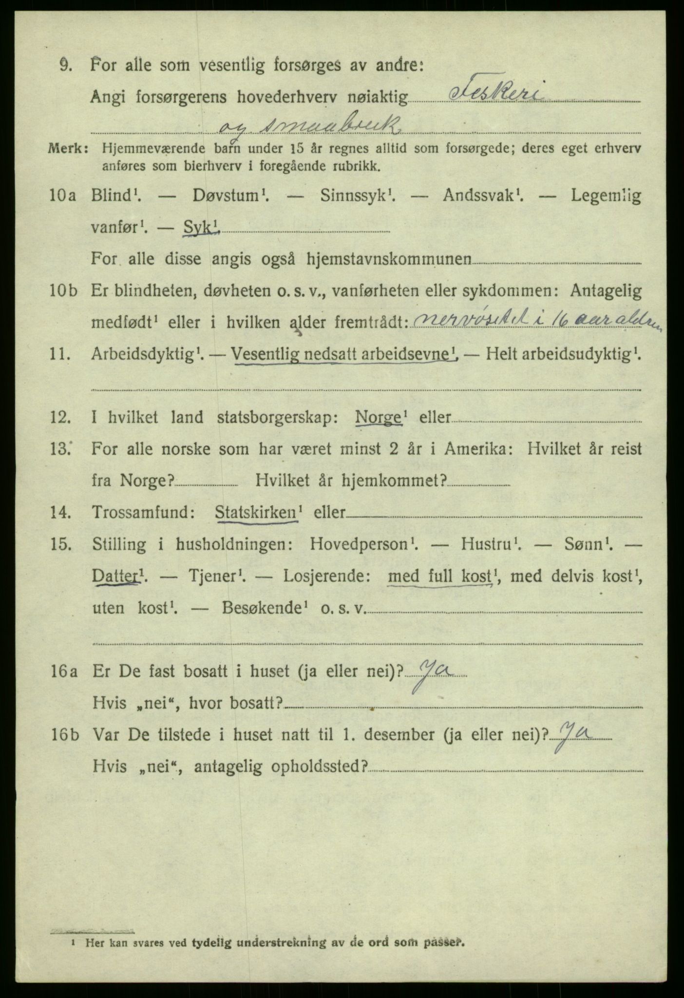 SAB, 1920 census for Solund, 1920, p. 2431
