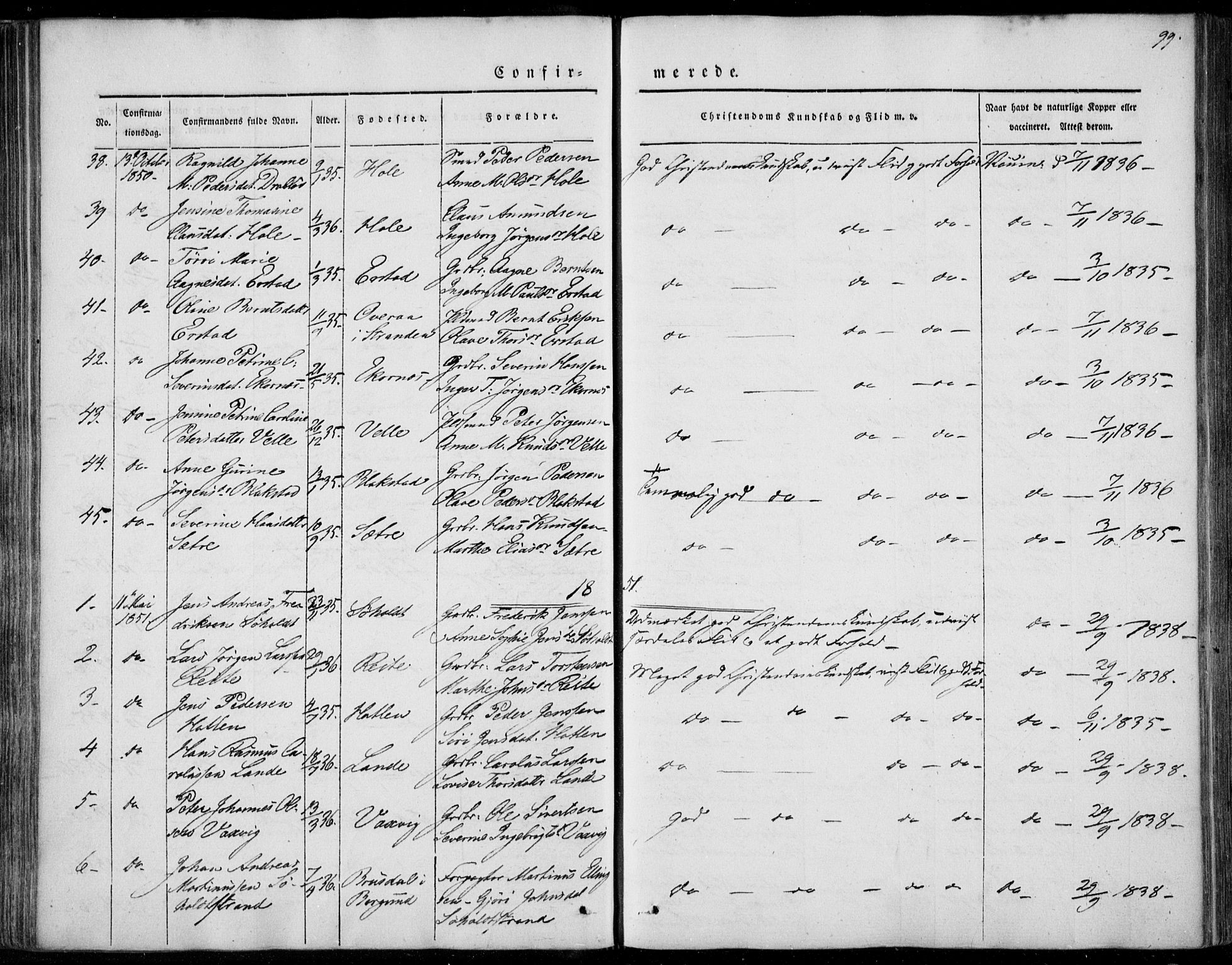 Ministerialprotokoller, klokkerbøker og fødselsregistre - Møre og Romsdal, SAT/A-1454/522/L0312: Parish register (official) no. 522A07, 1843-1851, p. 99