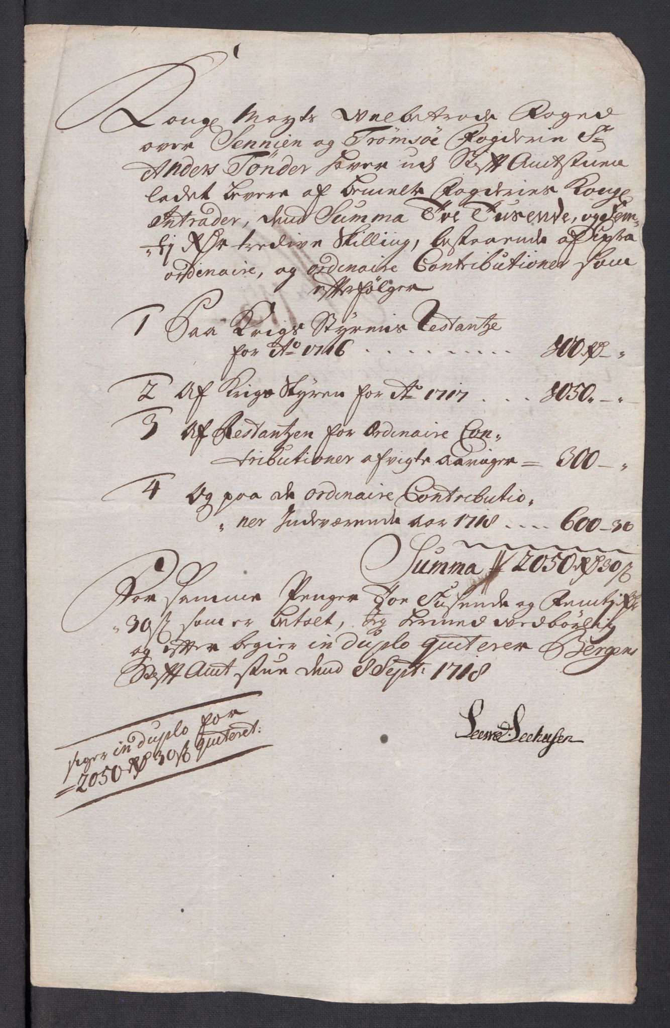 Rentekammeret inntil 1814, Reviderte regnskaper, Fogderegnskap, AV/RA-EA-4092/R68/L4764: Fogderegnskap Senja og Troms, 1718, p. 450