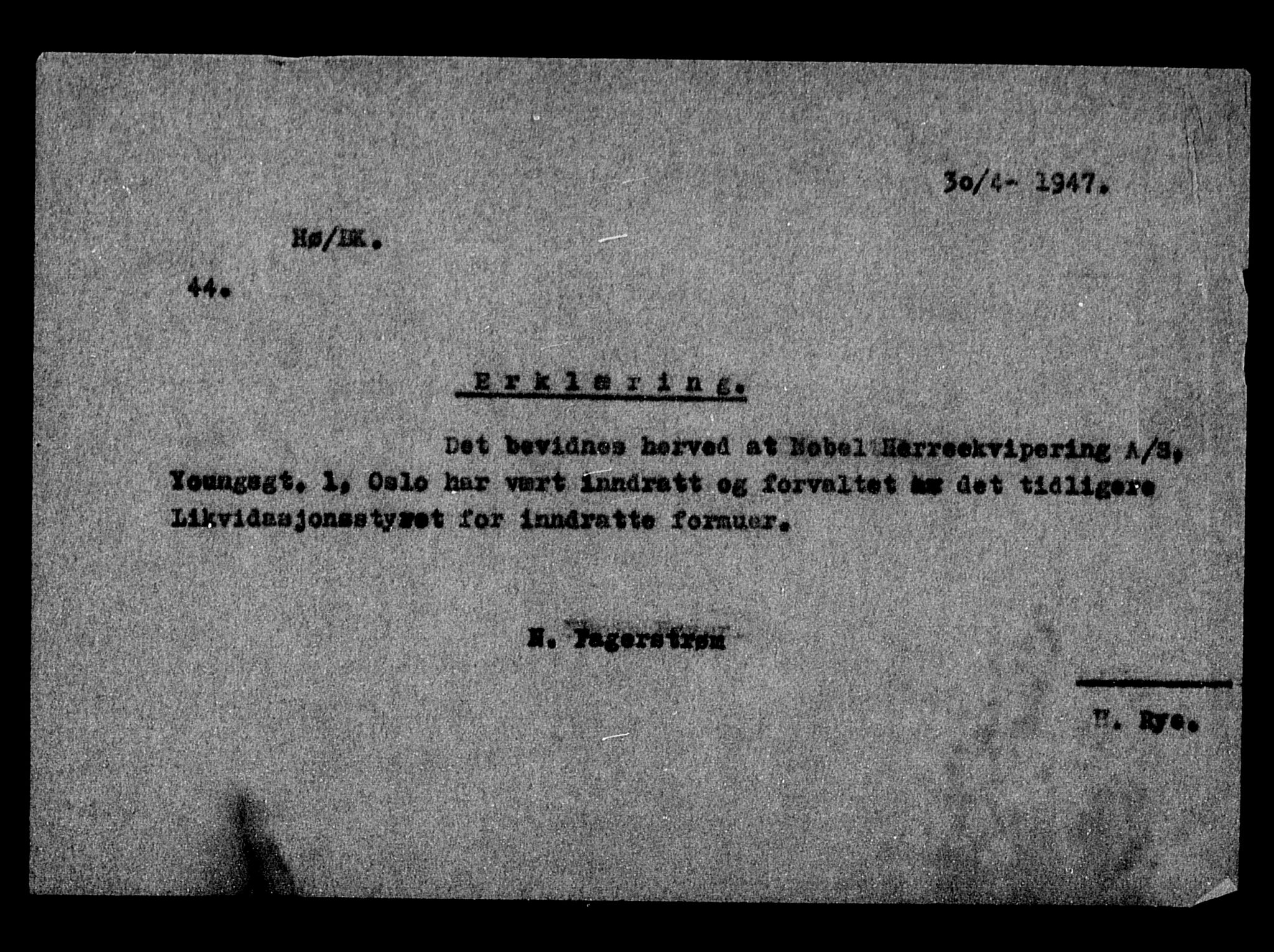 Justisdepartementet, Tilbakeføringskontoret for inndratte formuer, AV/RA-S-1564/H/Hc/Hcc/L0967: --, 1945-1947, p. 349