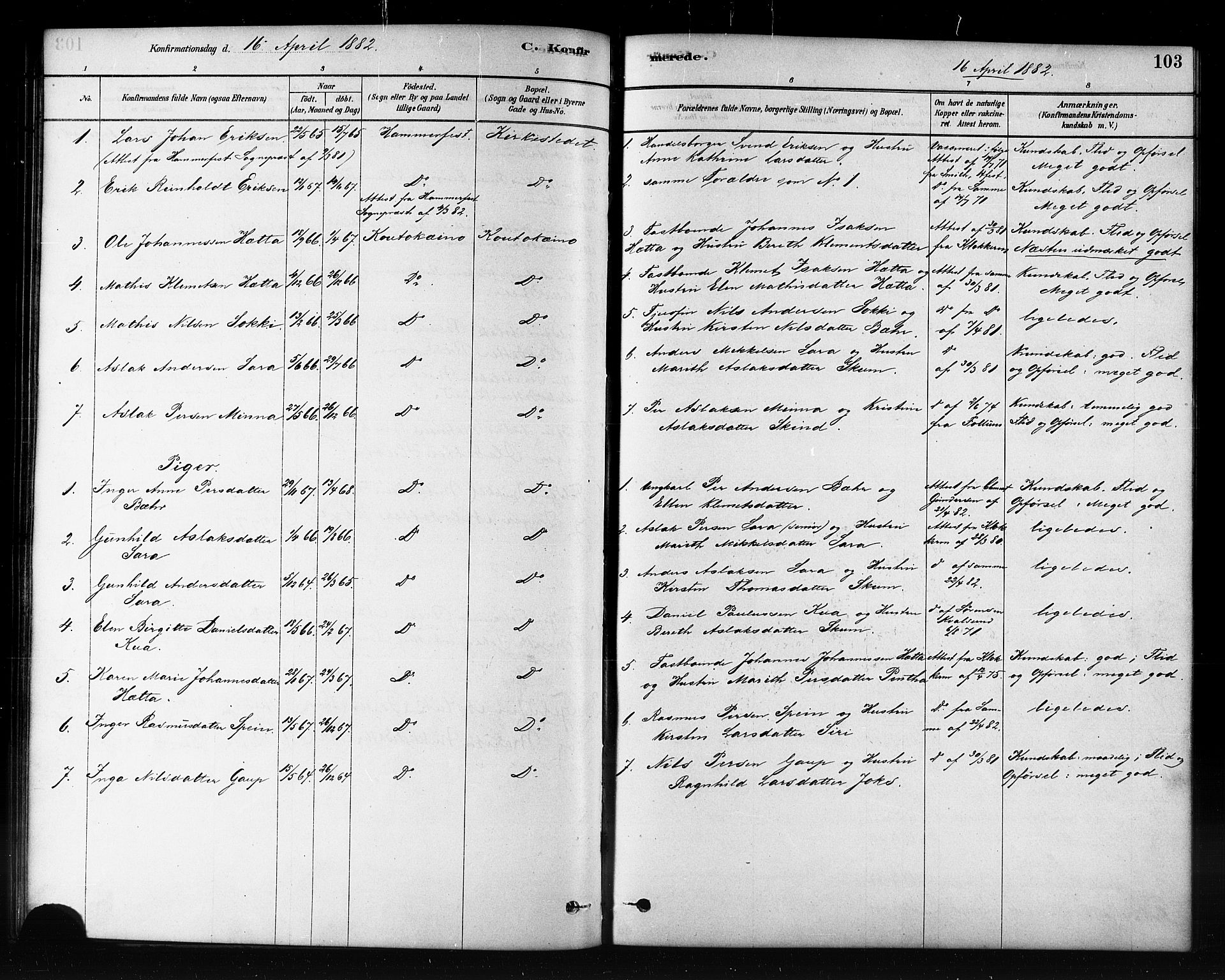 Kautokeino sokneprestembete, SATØ/S-1340/H/Hb/L0002.klokk: Parish register (copy) no. 2, 1877-1896, p. 103