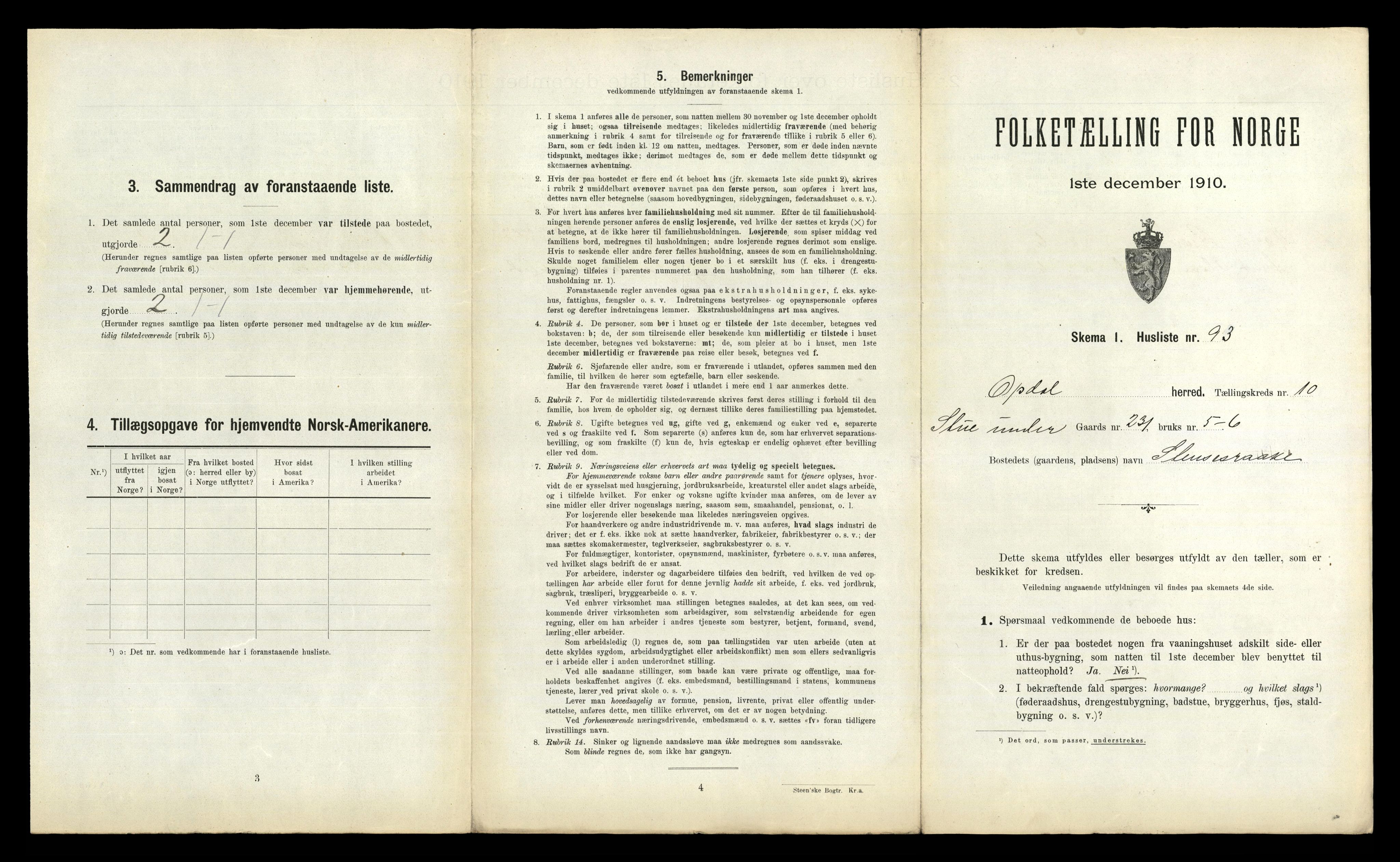 RA, 1910 census for Oppdal, 1910, p. 1221