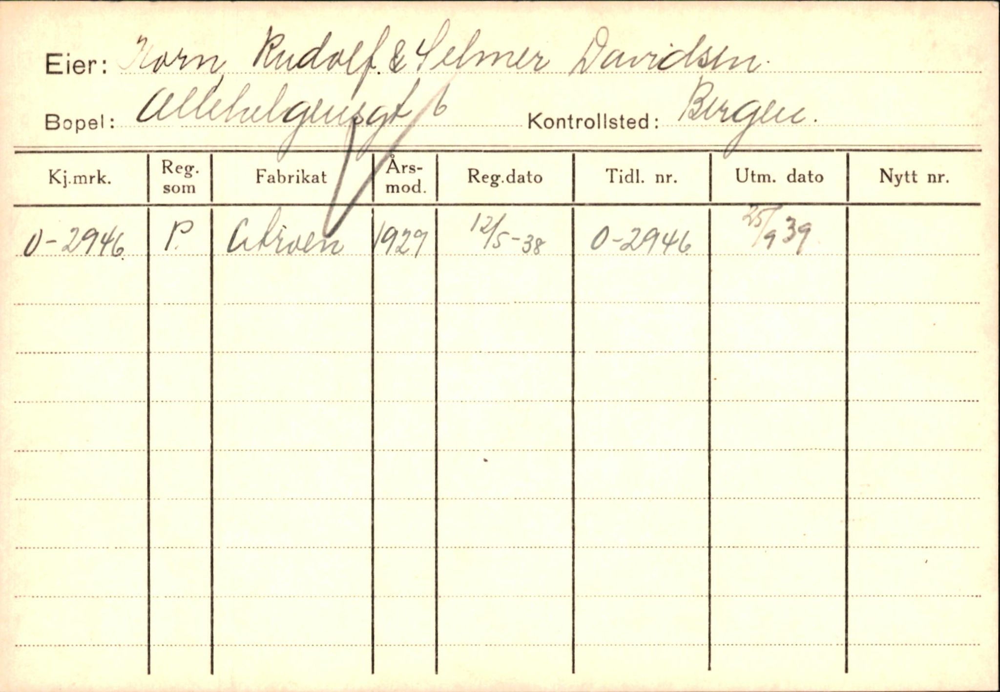 Statens vegvesen, Hordaland vegkontor, AV/SAB-A-5201/2/Hb/L0015: O-eierkort H-I, 1920-1971, p. 48