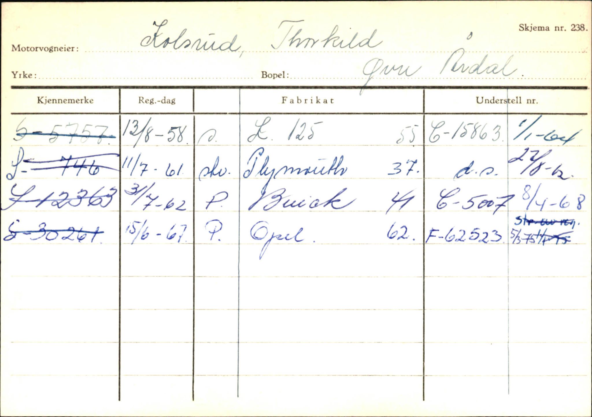 Statens vegvesen, Sogn og Fjordane vegkontor, AV/SAB-A-5301/4/F/L0145: Registerkort Vågsøy S-Å. Årdal I-P, 1945-1975, p. 1205