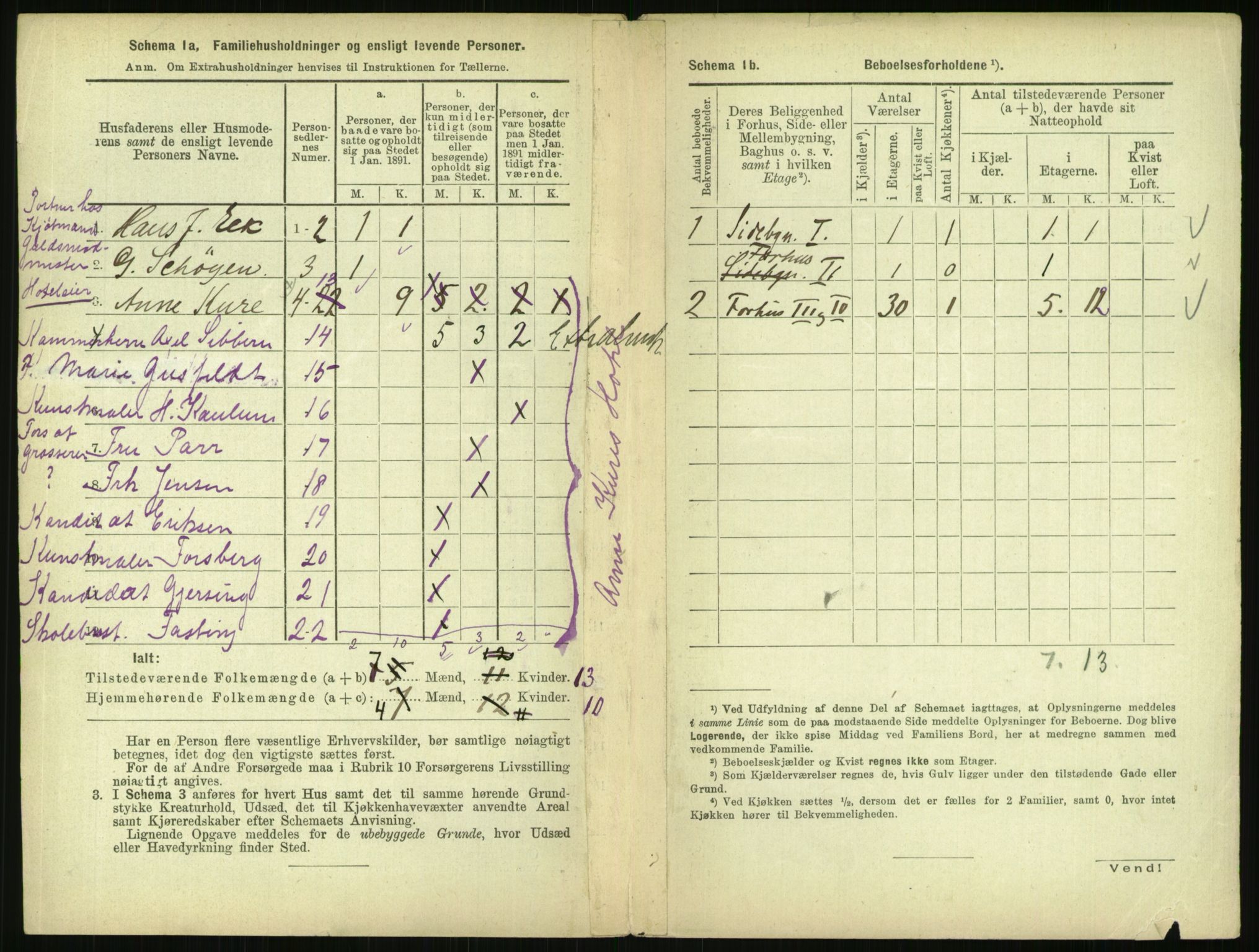 RA, 1891 census for 0301 Kristiania, 1891, p. 4008