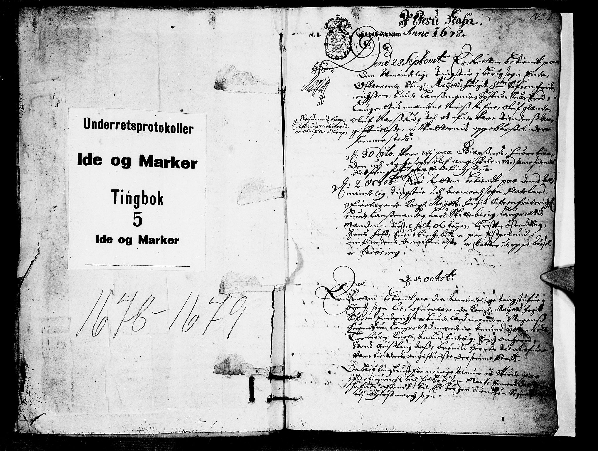 Idd og Marker sorenskriveri, AV/SAO-A-10283/F/Fb/L0014: Tingbok, 1678-1679, p. 0b-1a