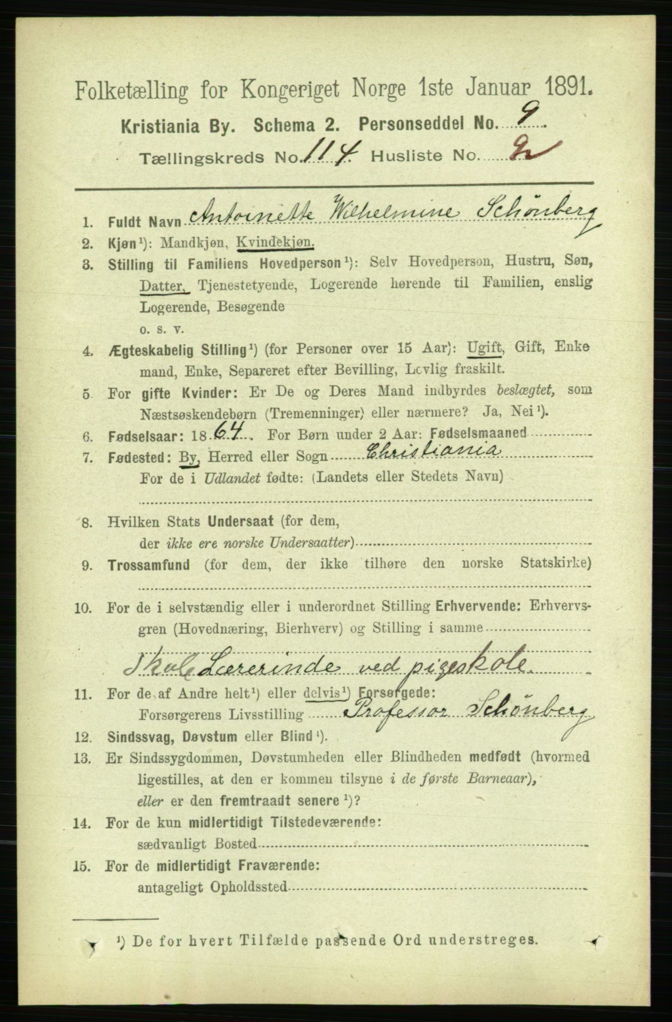 RA, 1891 census for 0301 Kristiania, 1891, p. 60780