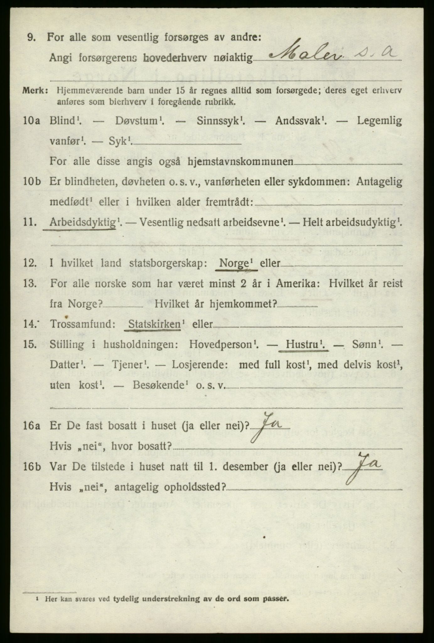 SAB, 1920 census for Stryn, 1920, p. 2631