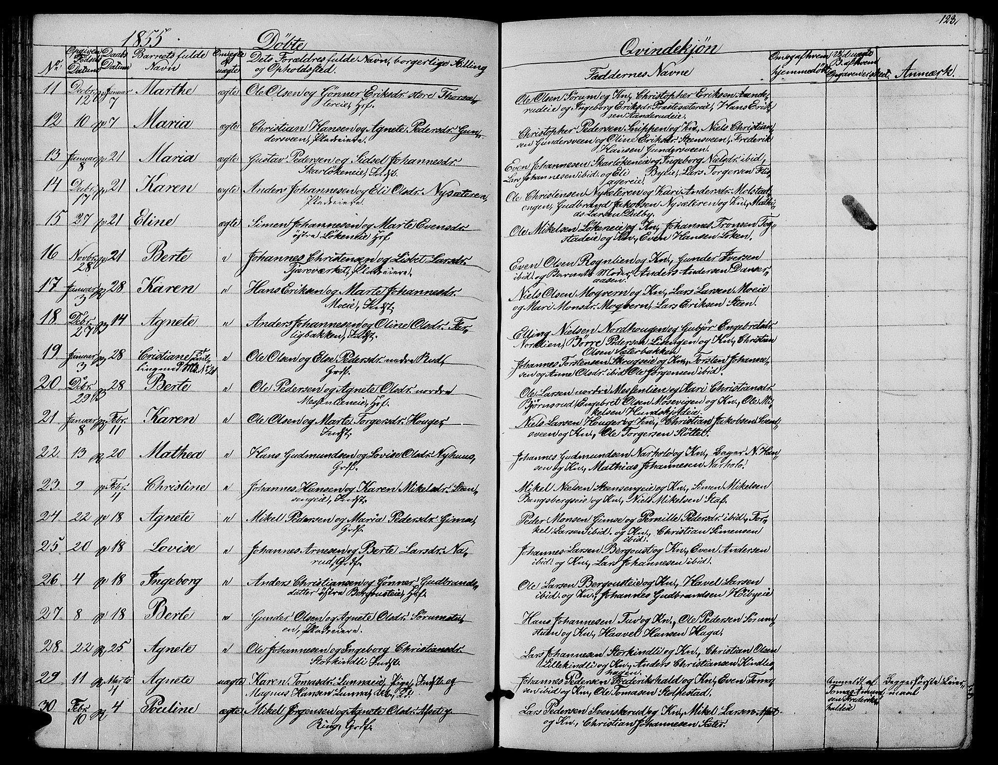 Ringsaker prestekontor, AV/SAH-PREST-014/L/La/L0006: Parish register (copy) no. 6, 1851-1860, p. 123