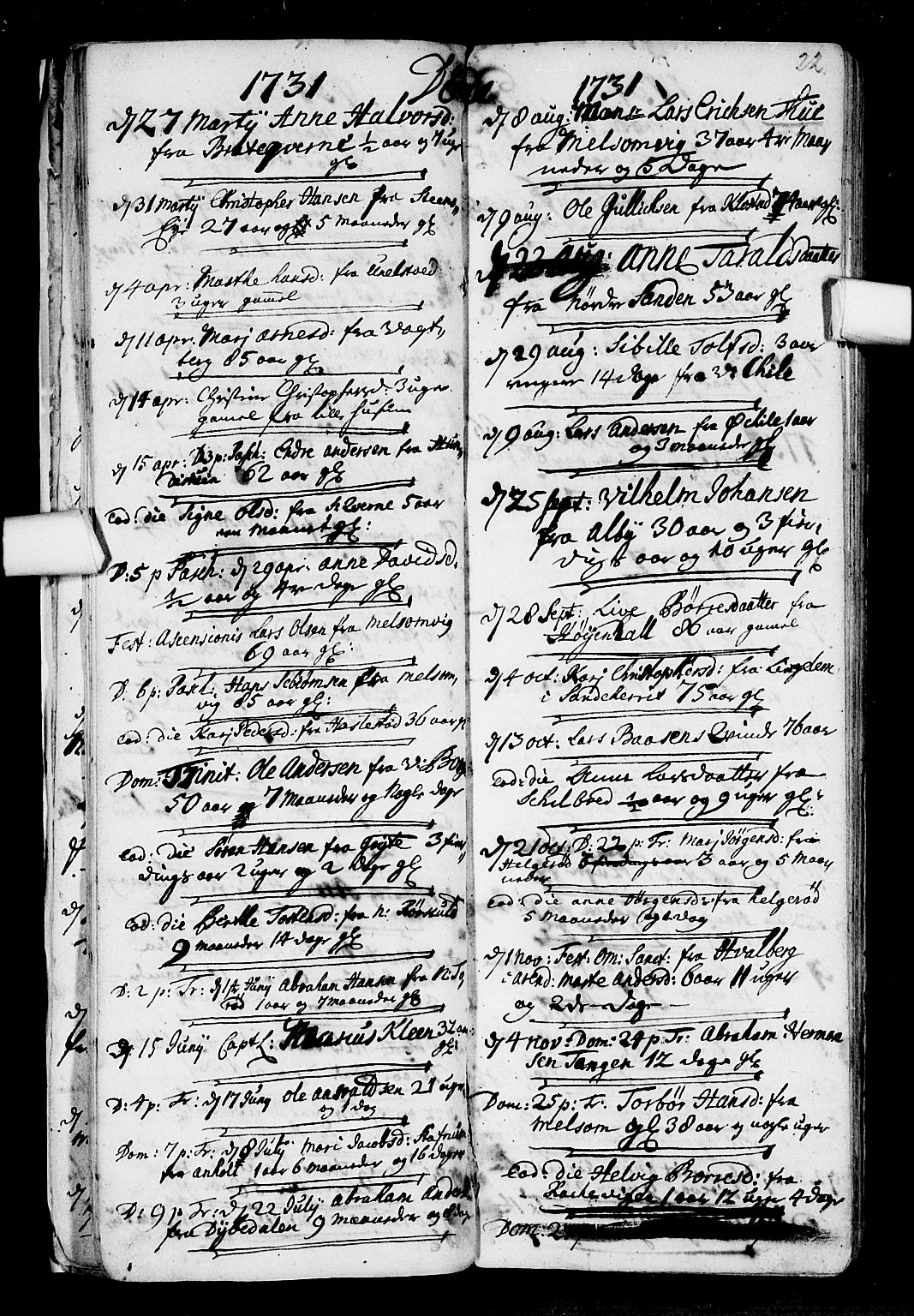 Stokke kirkebøker, AV/SAKO-A-320/F/Fa/L0001: Parish register (official) no. I 1, 1717-1733, p. 22