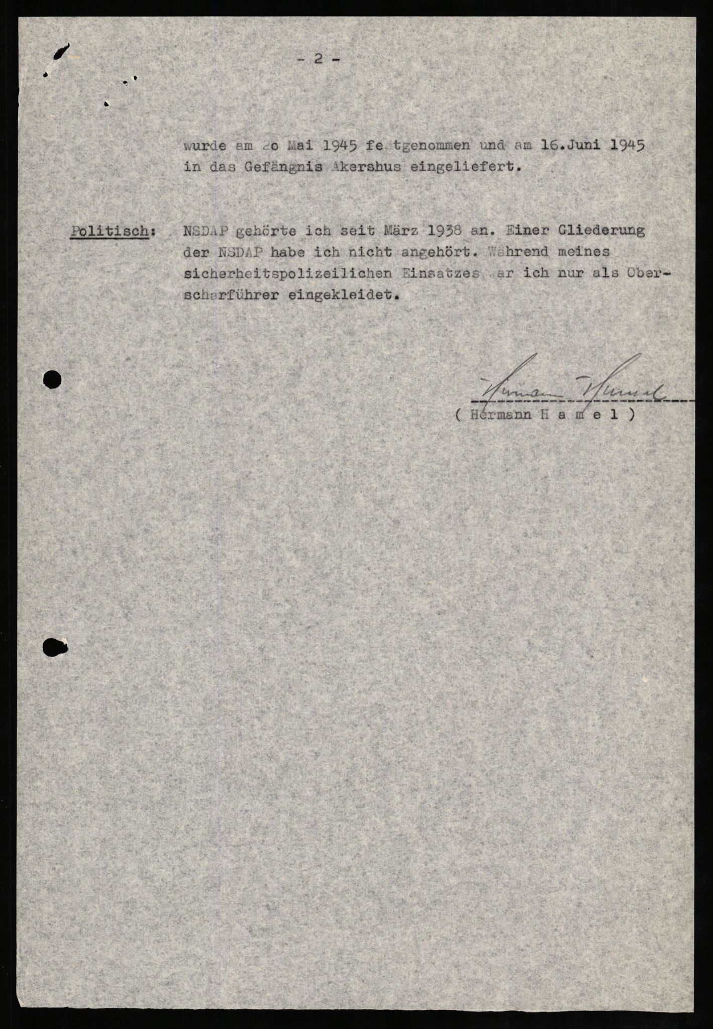 Forsvaret, Forsvarets overkommando II, RA/RAFA-3915/D/Db/L0011: CI Questionaires. Tyske okkupasjonsstyrker i Norge. Tyskere., 1945-1946, p. 376