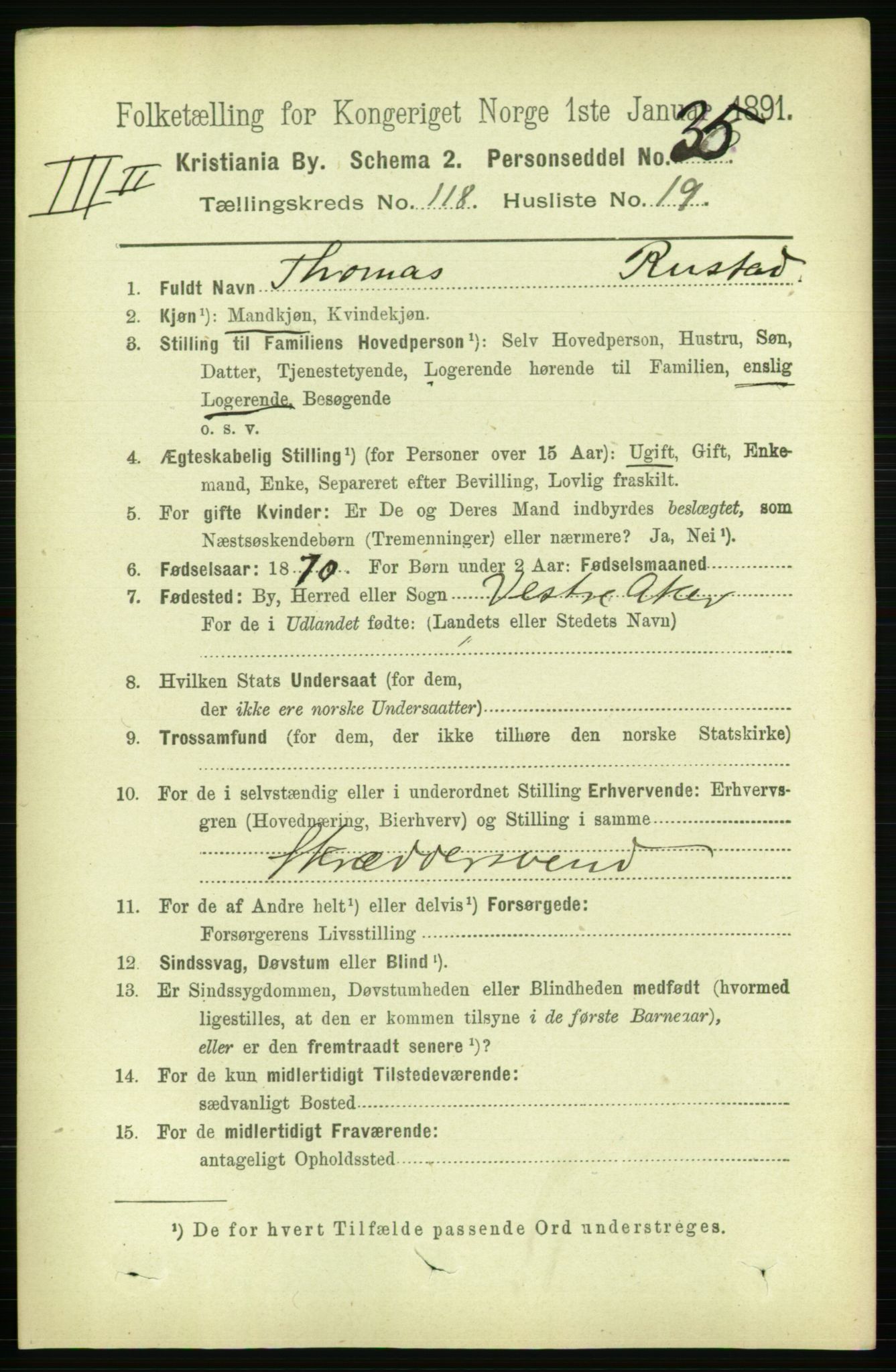 RA, 1891 census for 0301 Kristiania, 1891, p. 63517