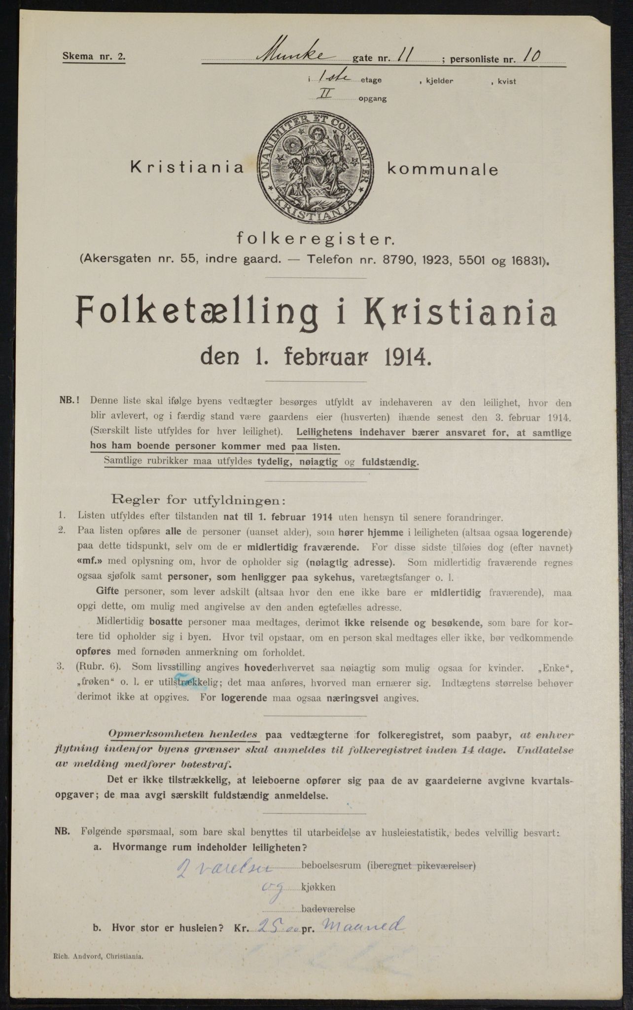 OBA, Municipal Census 1914 for Kristiania, 1914, p. 68092