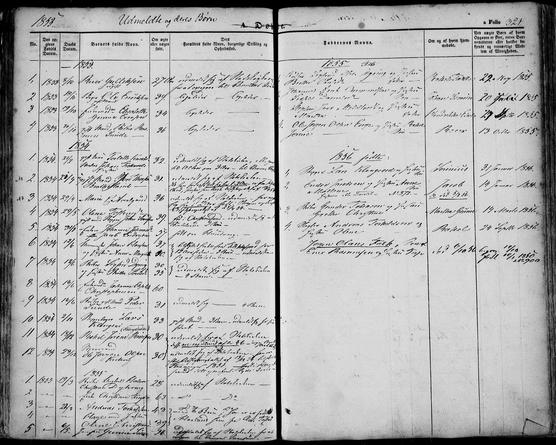 Domkirken sokneprestkontor, SAST/A-101812/001/30/30BA/L0016: Parish register (official) no. A 15, 1844-1854, p. 321