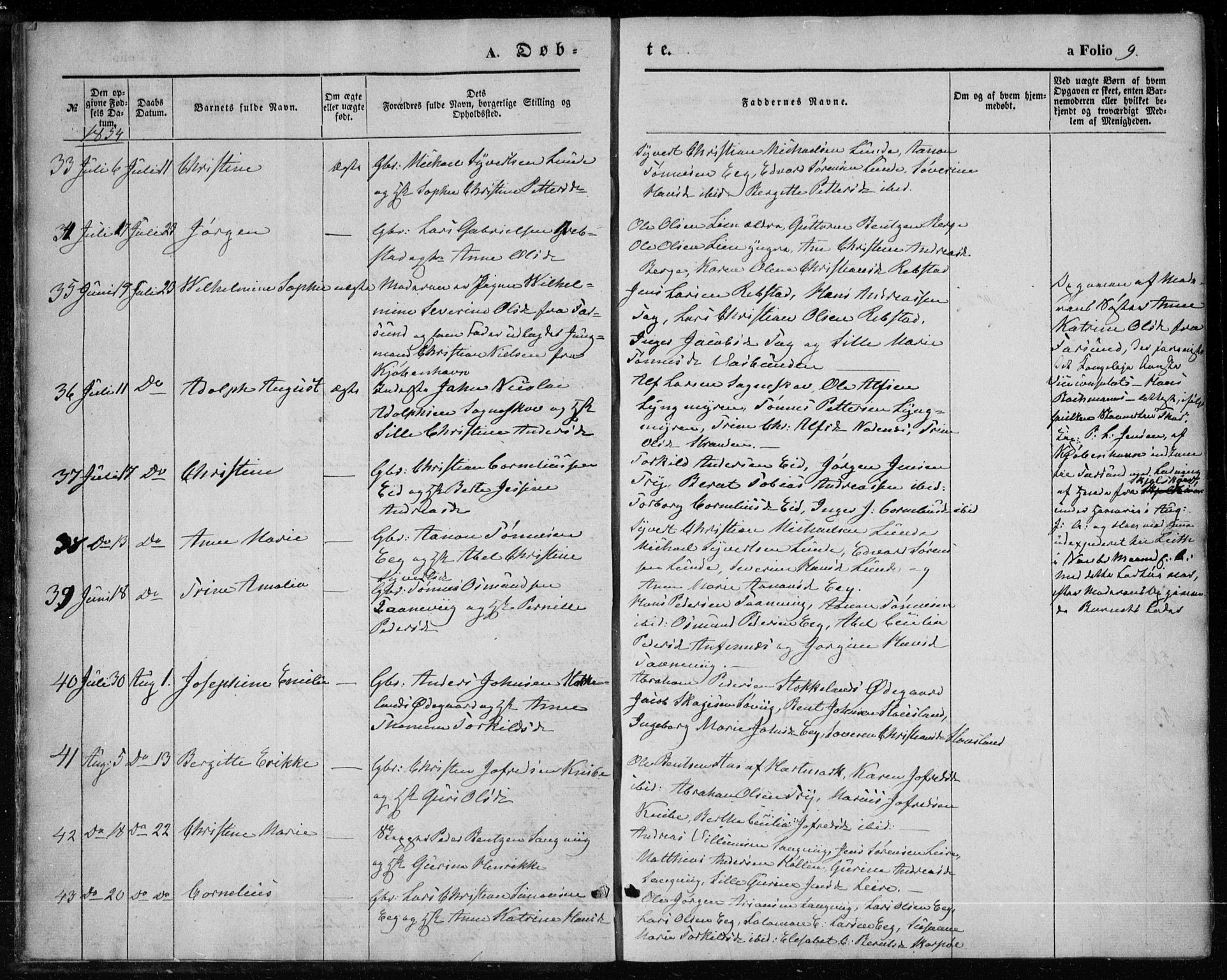 Søgne sokneprestkontor, AV/SAK-1111-0037/F/Fa/Fab/L0010: Parish register (official) no. A 10, 1853-1869, p. 9