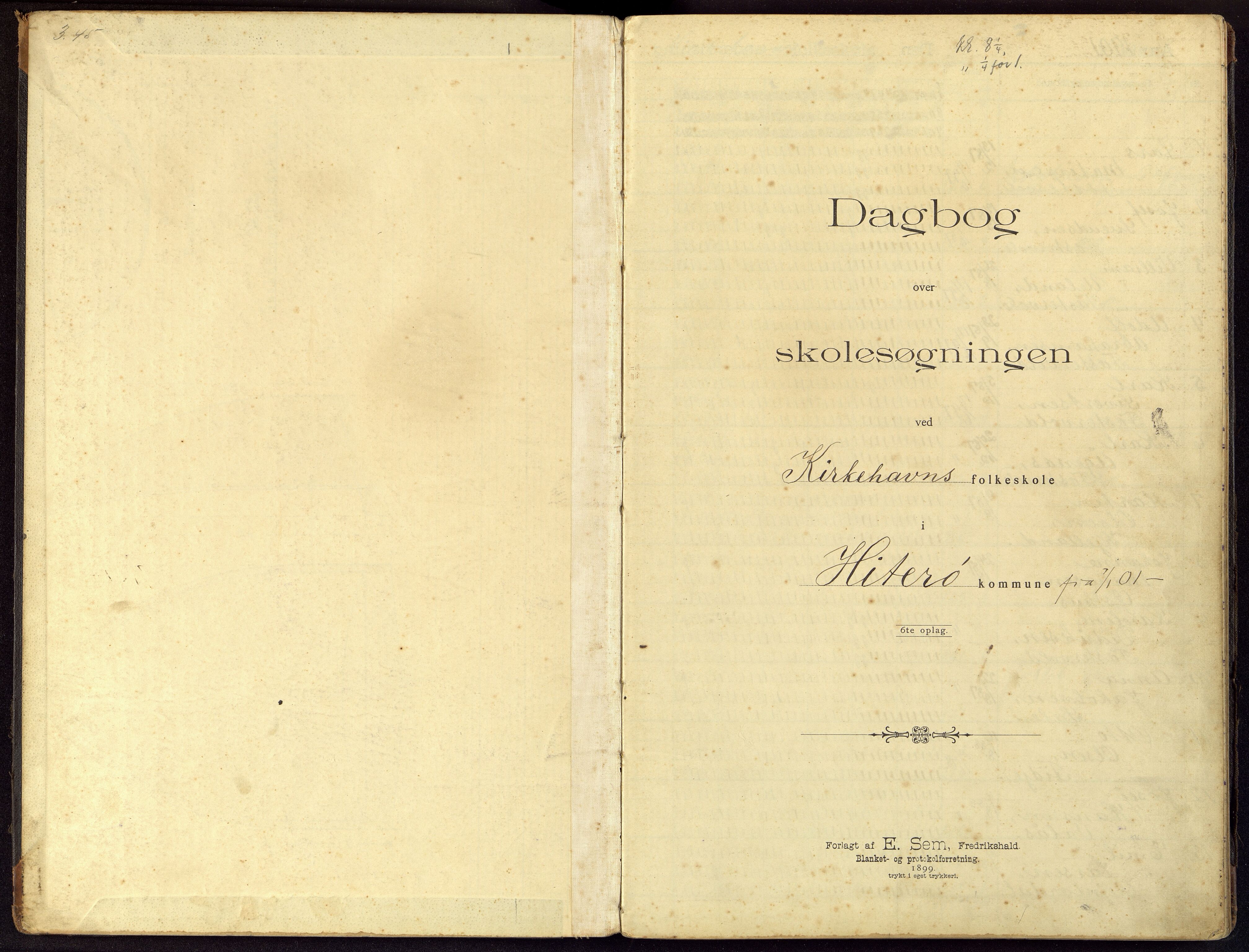 Hidra kommune - Kirkehavn Skole, ARKSOR/1004HI555/I/L0003: Dagbok, 1901-1911