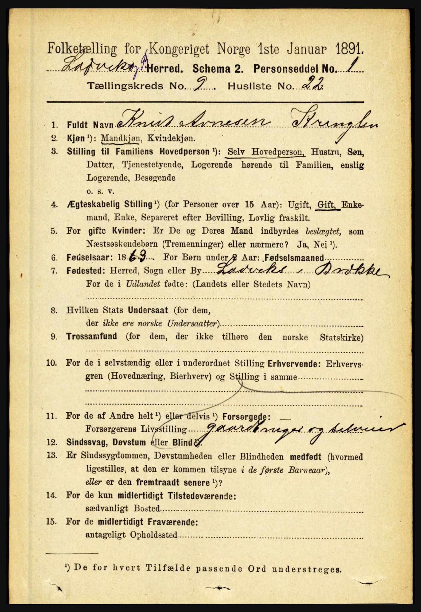 RA, 1891 census for 1415 Lavik og Brekke, 1891, p. 1948