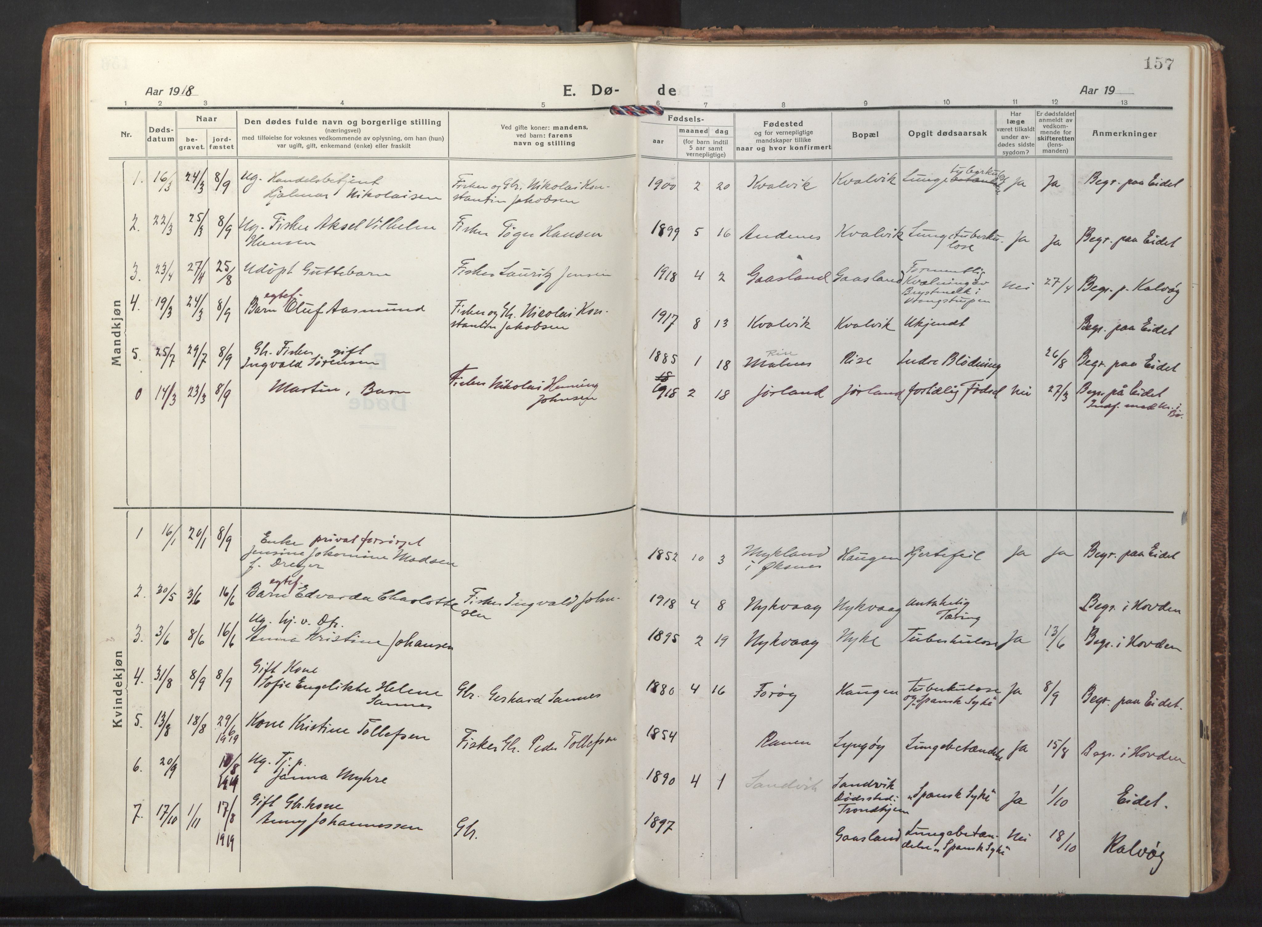 Ministerialprotokoller, klokkerbøker og fødselsregistre - Nordland, AV/SAT-A-1459/892/L1323: Parish register (official) no. 892A04, 1917-1934, p. 157