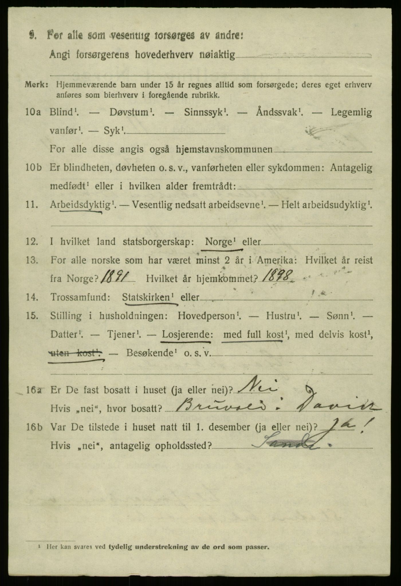 SAB, 1920 census for Bremanger, 1920, p. 5815