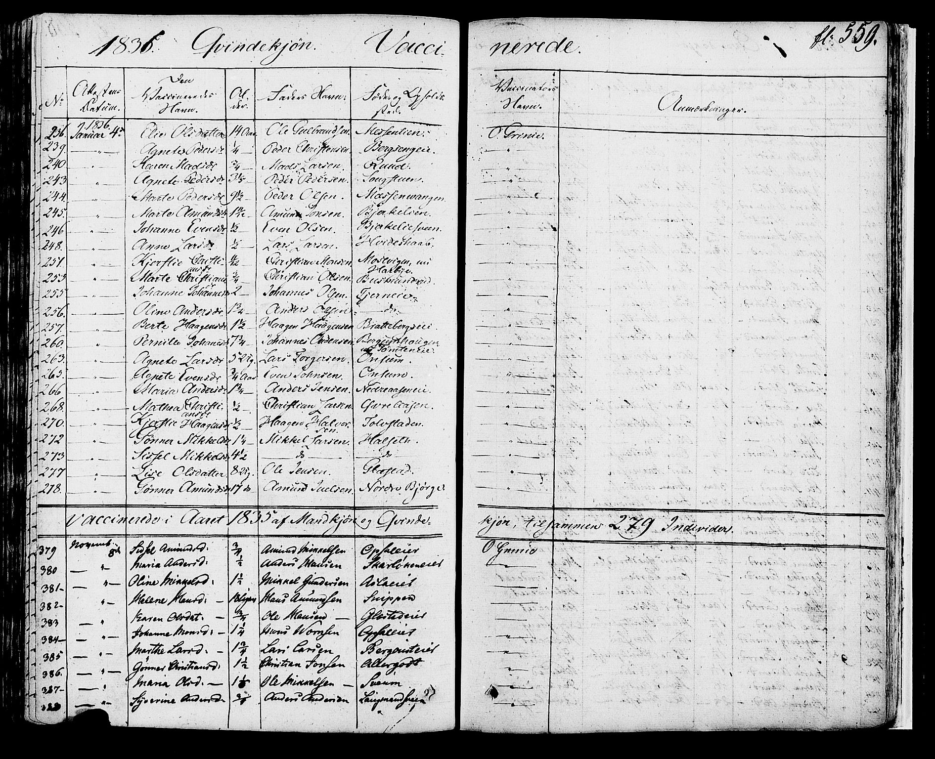 Ringsaker prestekontor, SAH/PREST-014/K/Ka/L0007: Parish register (official) no. 7B, 1826-1837, p. 559