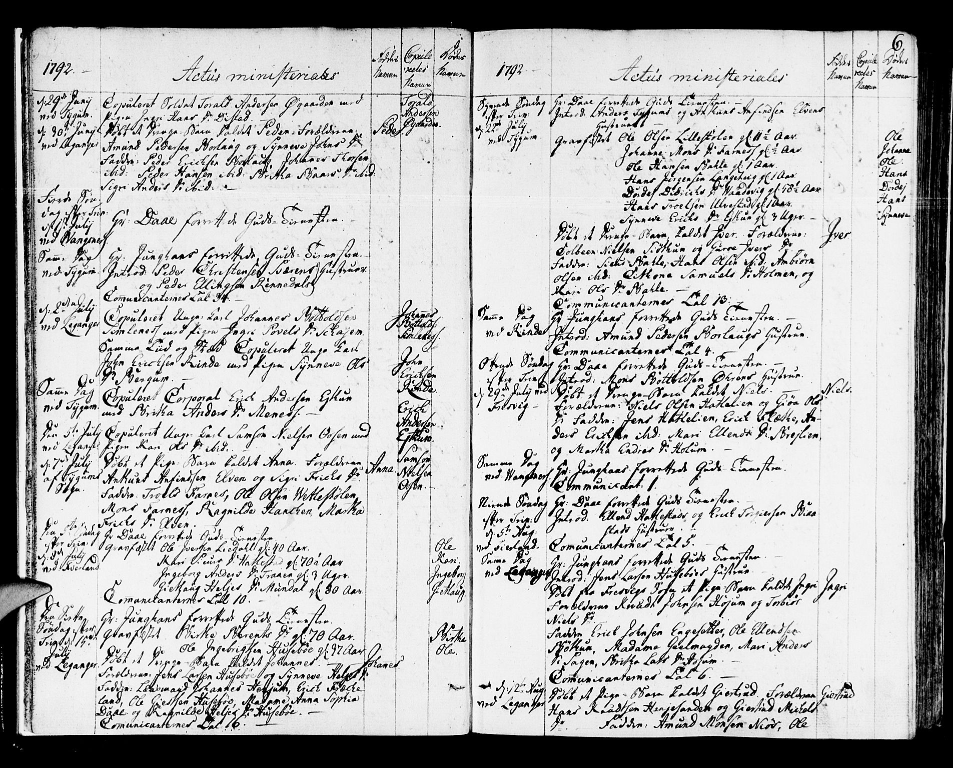 Leikanger sokneprestembete, AV/SAB-A-81001/H/Haa/Haaa/L0005: Parish register (official) no. A 5, 1792-1809, p. 6