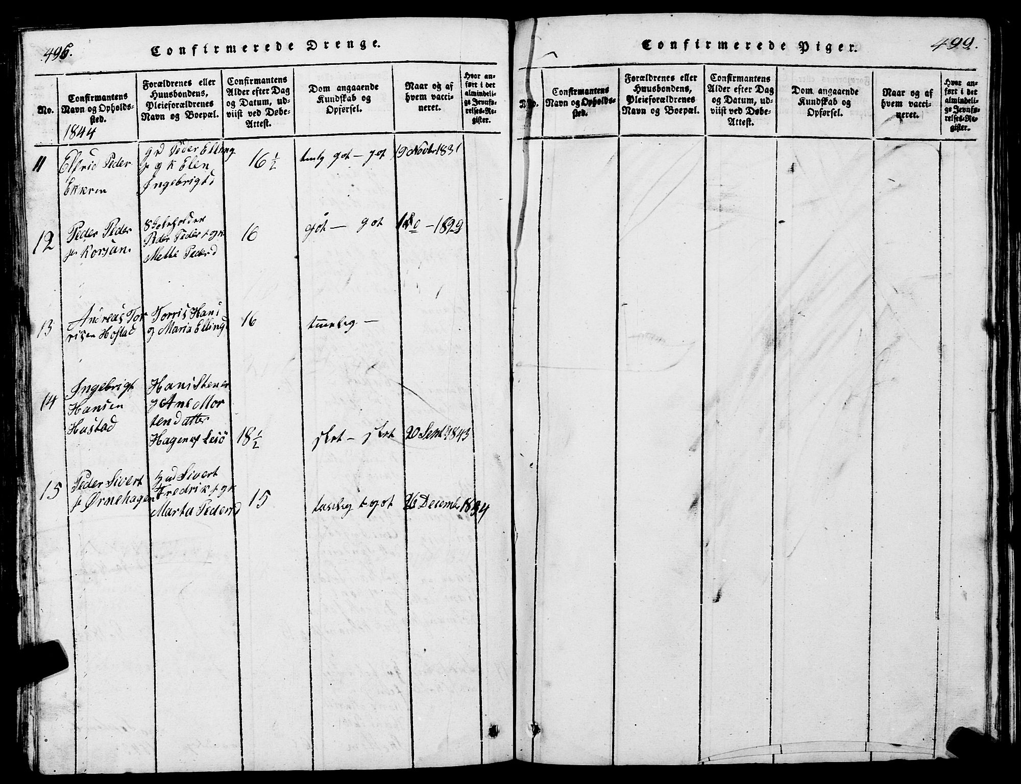 Ministerialprotokoller, klokkerbøker og fødselsregistre - Møre og Romsdal, SAT/A-1454/567/L0781: Parish register (copy) no. 567C01, 1818-1845, p. 496-497