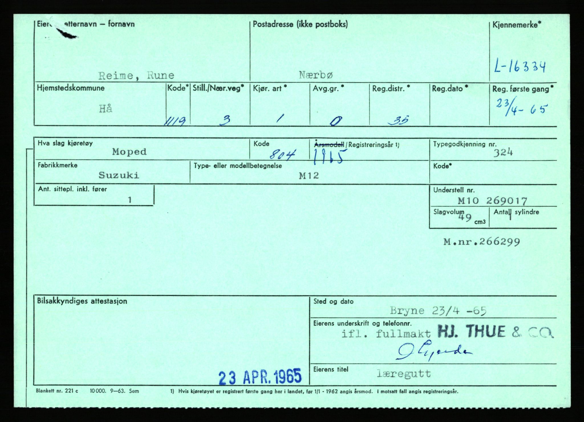 Stavanger trafikkstasjon, AV/SAST-A-101942/0/F/L0030: L-16300 - L-16999, 1930-1971, p. 103