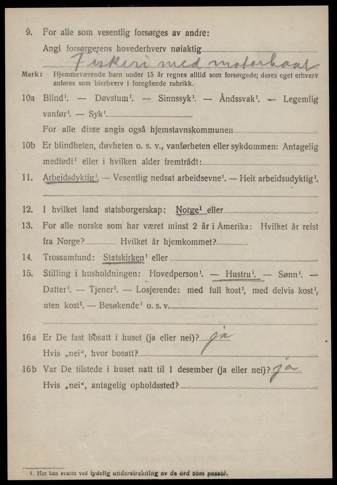 SAT, 1920 census for Vatne, 1920, p. 1795