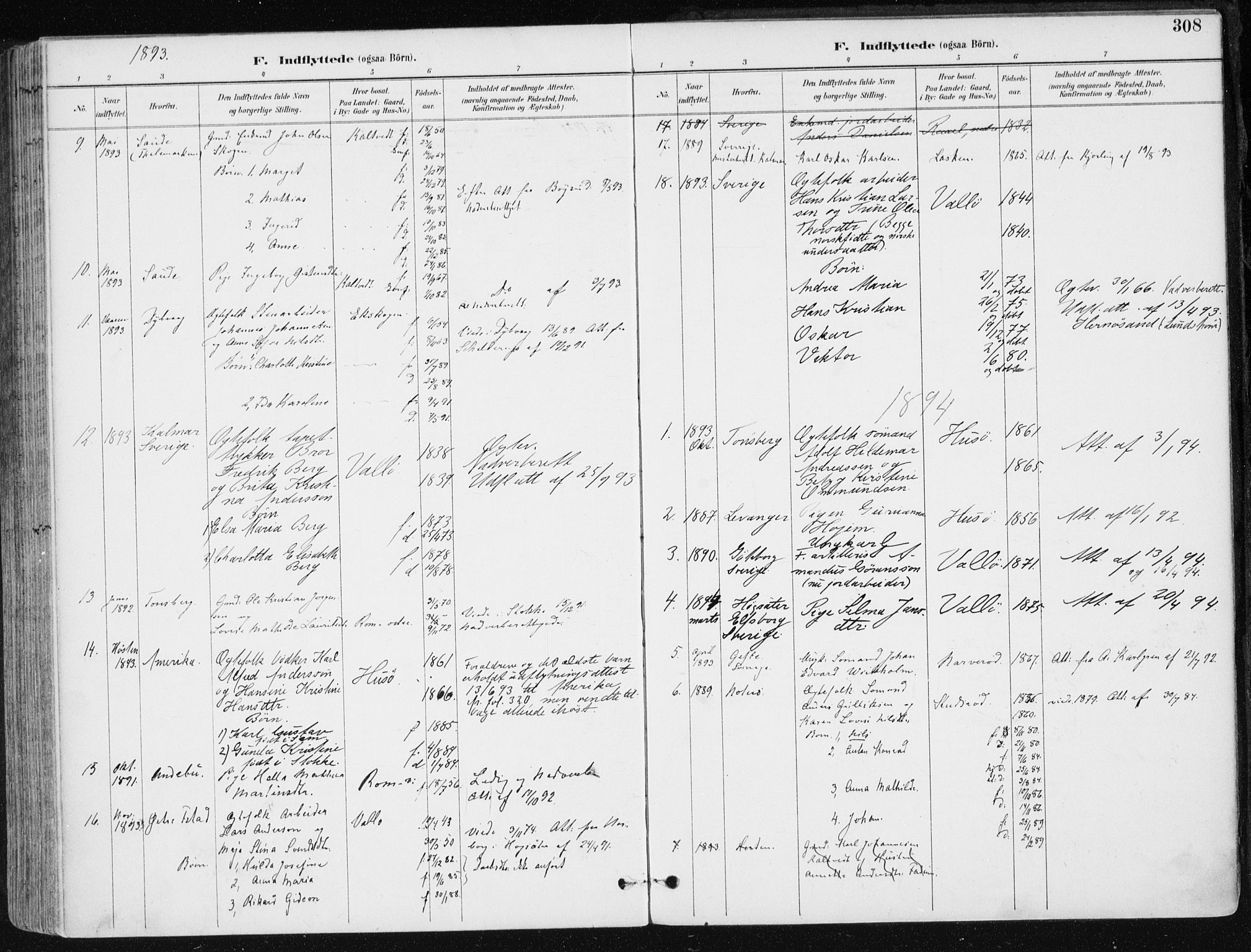 Sem kirkebøker, AV/SAKO-A-5/F/Fb/L0005: Parish register (official) no. II 5, 1892-1904, p. 308