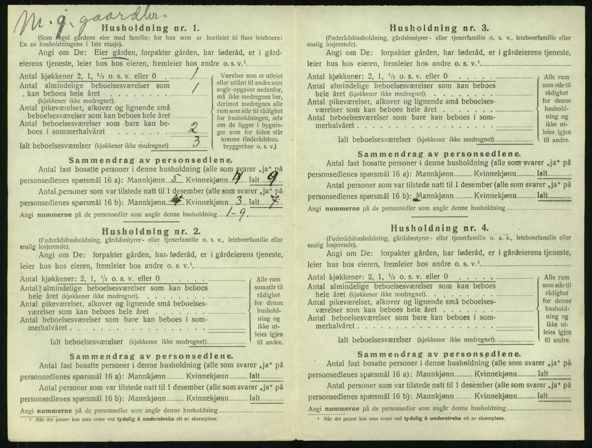 SAT, 1920 census for Vestnes, 1920, p. 154