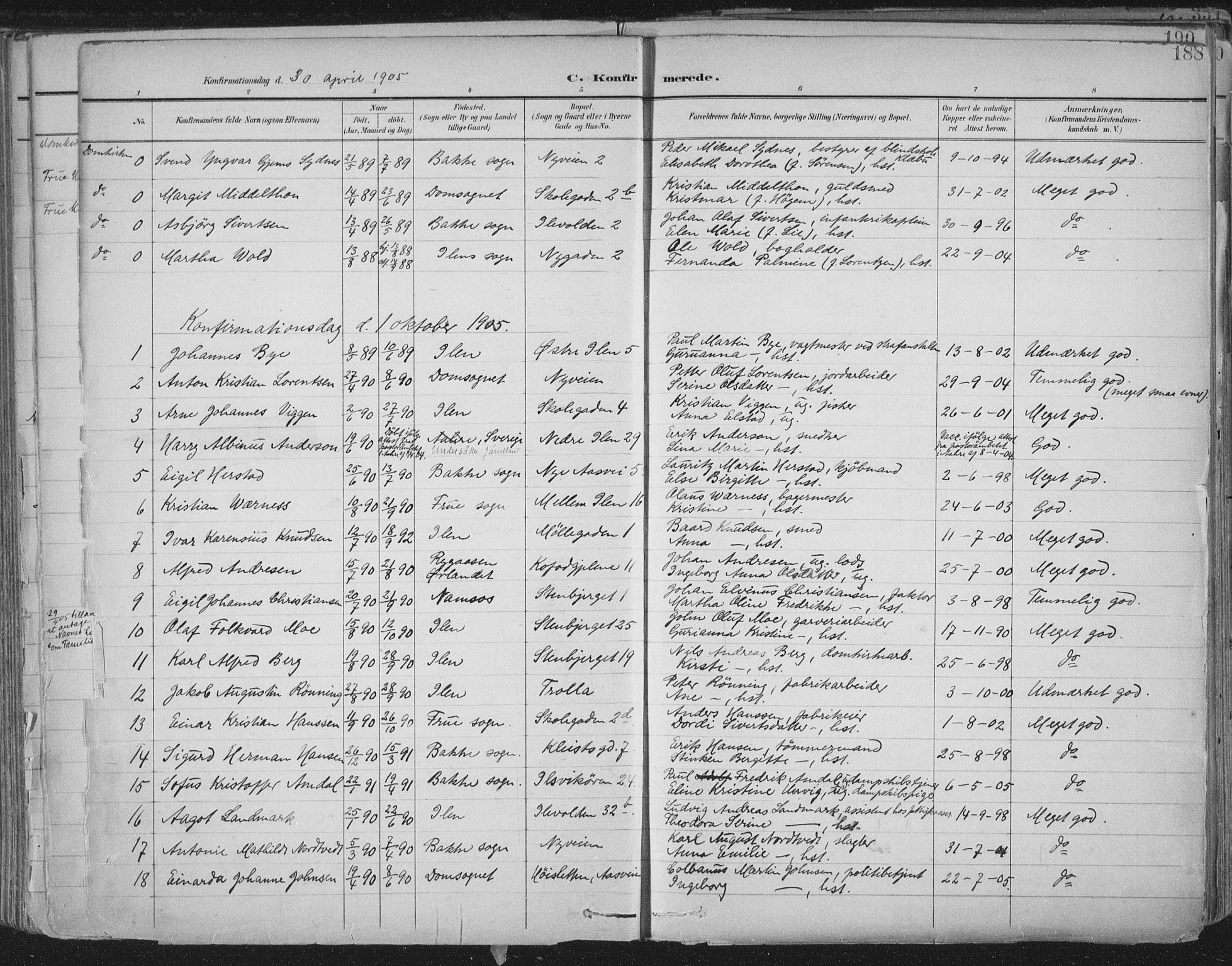 Ministerialprotokoller, klokkerbøker og fødselsregistre - Sør-Trøndelag, SAT/A-1456/603/L0167: Parish register (official) no. 603A06, 1896-1932, p. 188