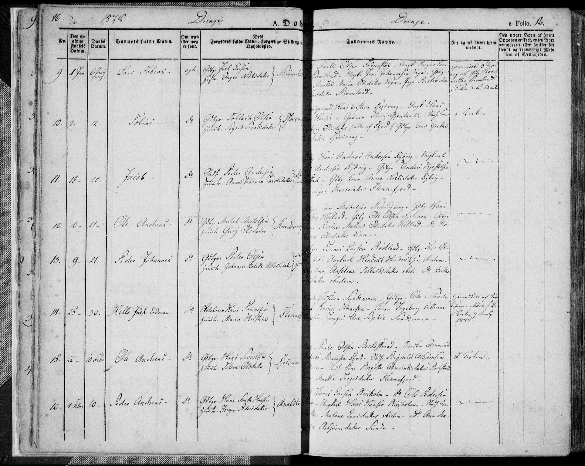 Flekkefjord sokneprestkontor, AV/SAK-1111-0012/F/Fa/Fac/L0003: Parish register (official) no. A 3, 1826-1841, p. 16