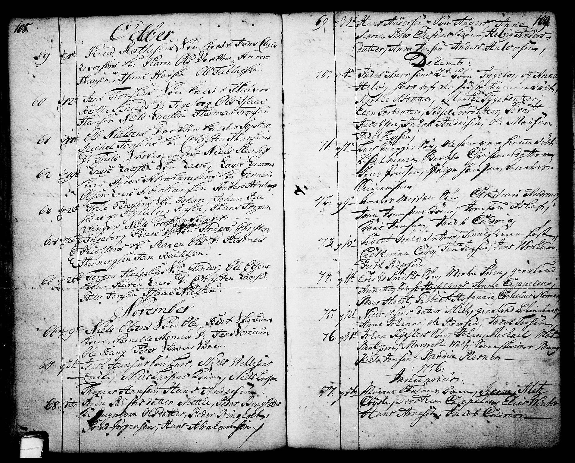 Skien kirkebøker, SAKO/A-302/F/Fa/L0003: Parish register (official) no. 3, 1755-1791, p. 108-109