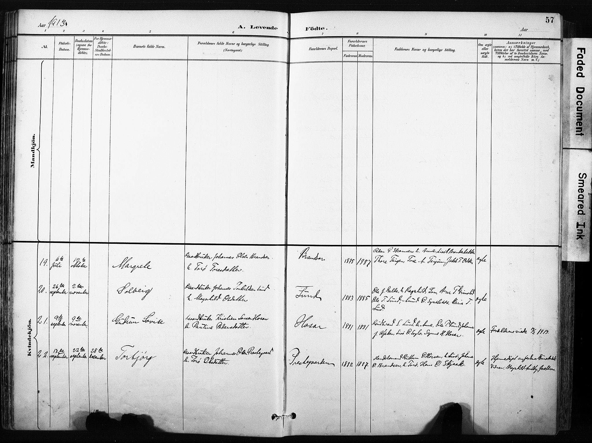 Skjåk prestekontor, SAH/PREST-072/H/Ha/Hab/L0003: Parish register (copy) no. 3, 1893-1932, p. 57