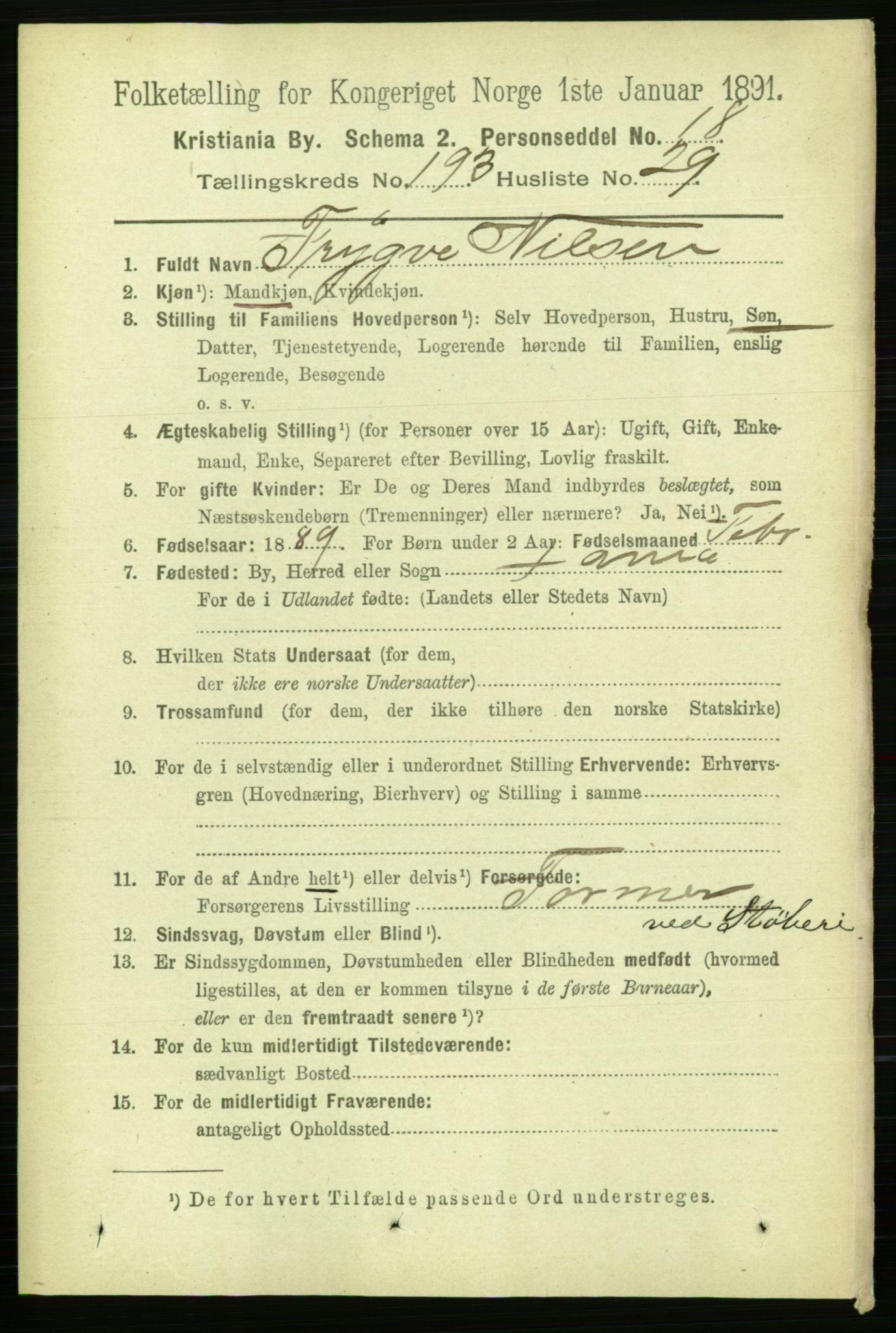 RA, 1891 census for 0301 Kristiania, 1891, p. 116802