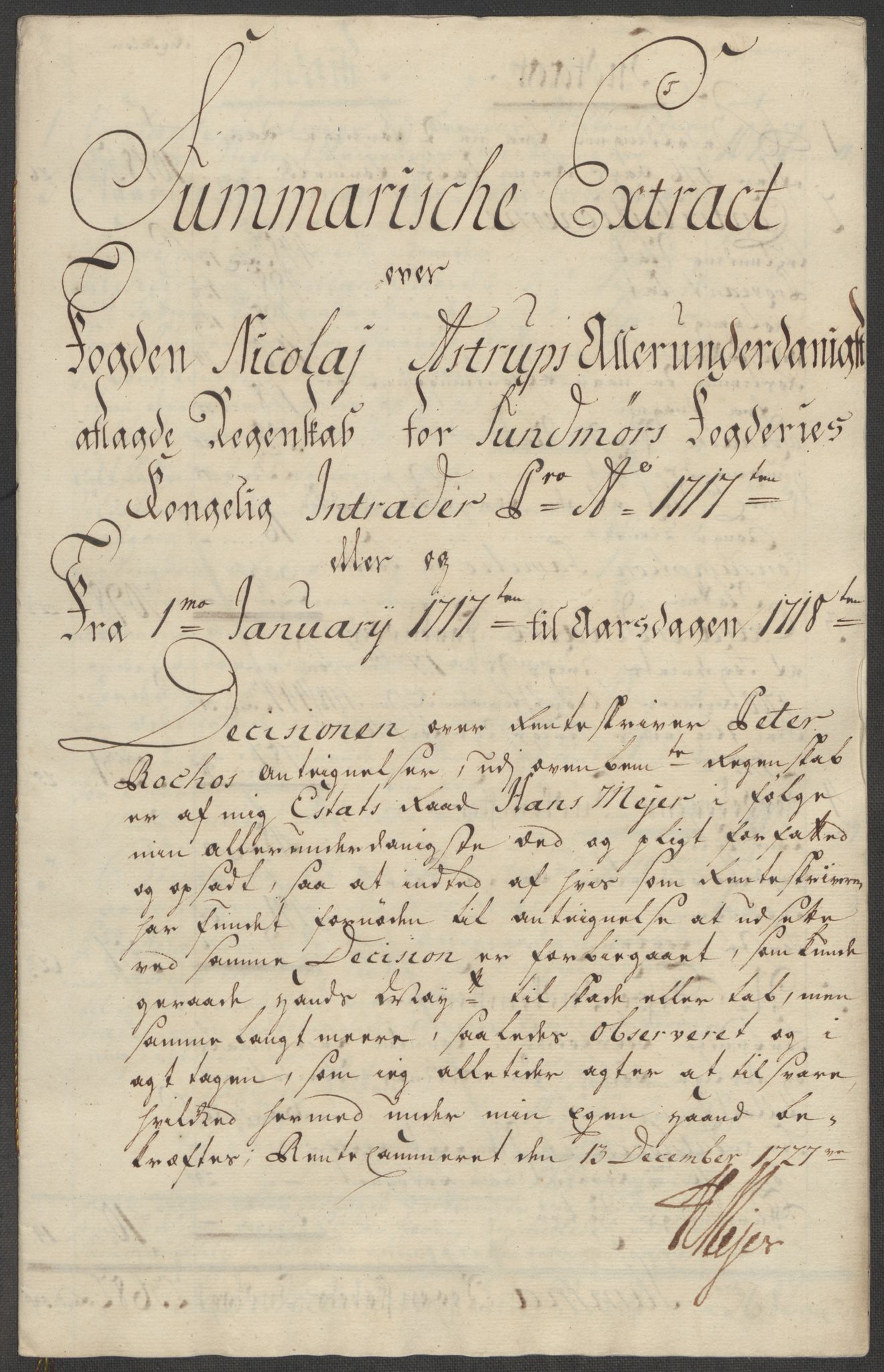 Rentekammeret inntil 1814, Reviderte regnskaper, Fogderegnskap, AV/RA-EA-4092/R54/L3569: Fogderegnskap Sunnmøre, 1717, p. 19