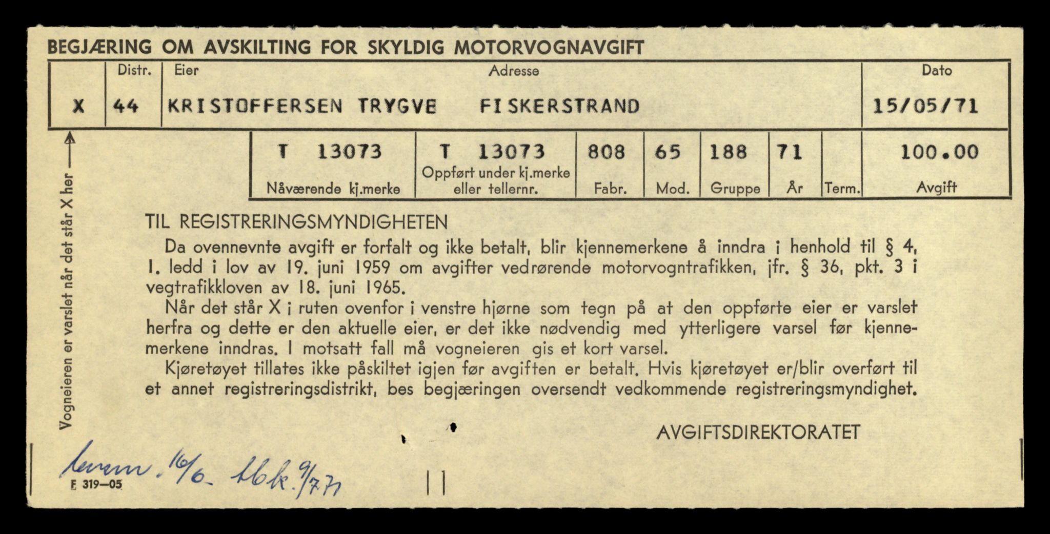 Møre og Romsdal vegkontor - Ålesund trafikkstasjon, AV/SAT-A-4099/F/Fe/L0037: Registreringskort for kjøretøy T 13031 - T 13179, 1927-1998, p. 859