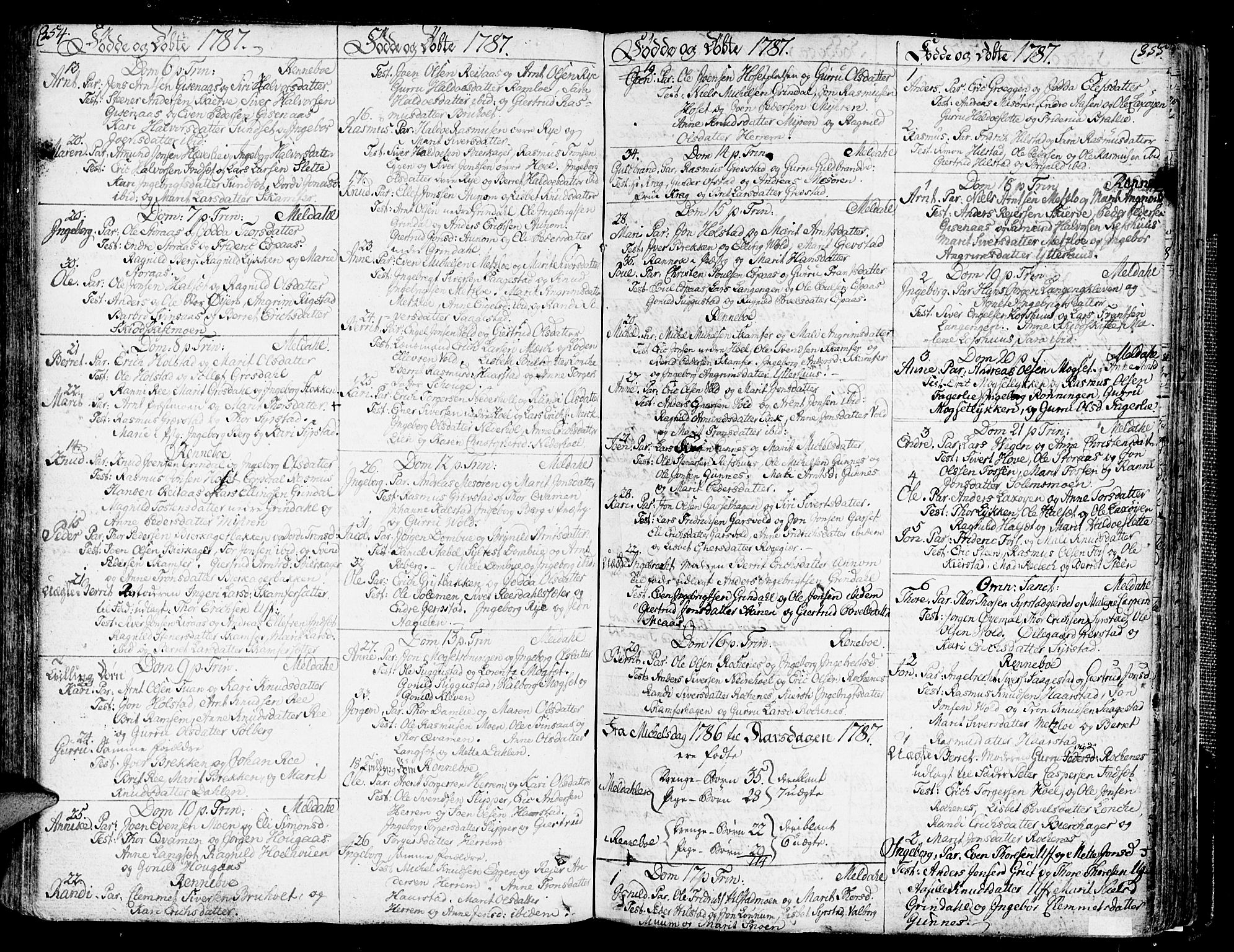 Ministerialprotokoller, klokkerbøker og fødselsregistre - Sør-Trøndelag, SAT/A-1456/672/L0852: Parish register (official) no. 672A05, 1776-1815, p. 354-355